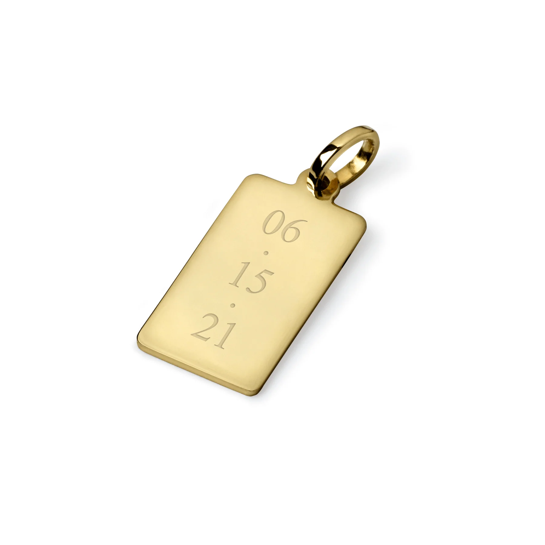 10K Gold Engravable Dog Tag Charm - Image 3