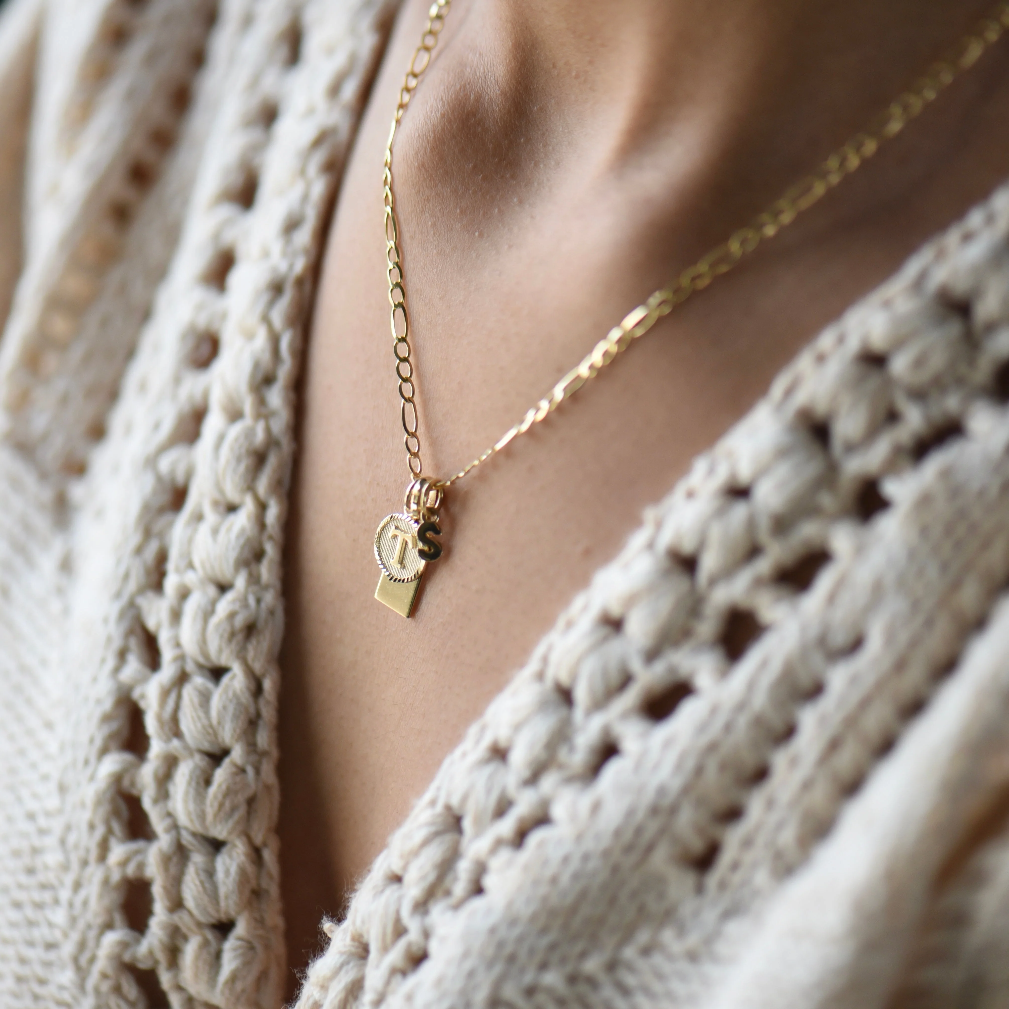 10K Gold Engravable Dog Tag Charm - Image 4