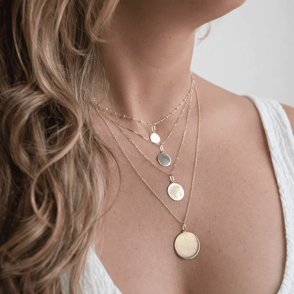 10K Gold Engravable Large Round Charm - Image 5