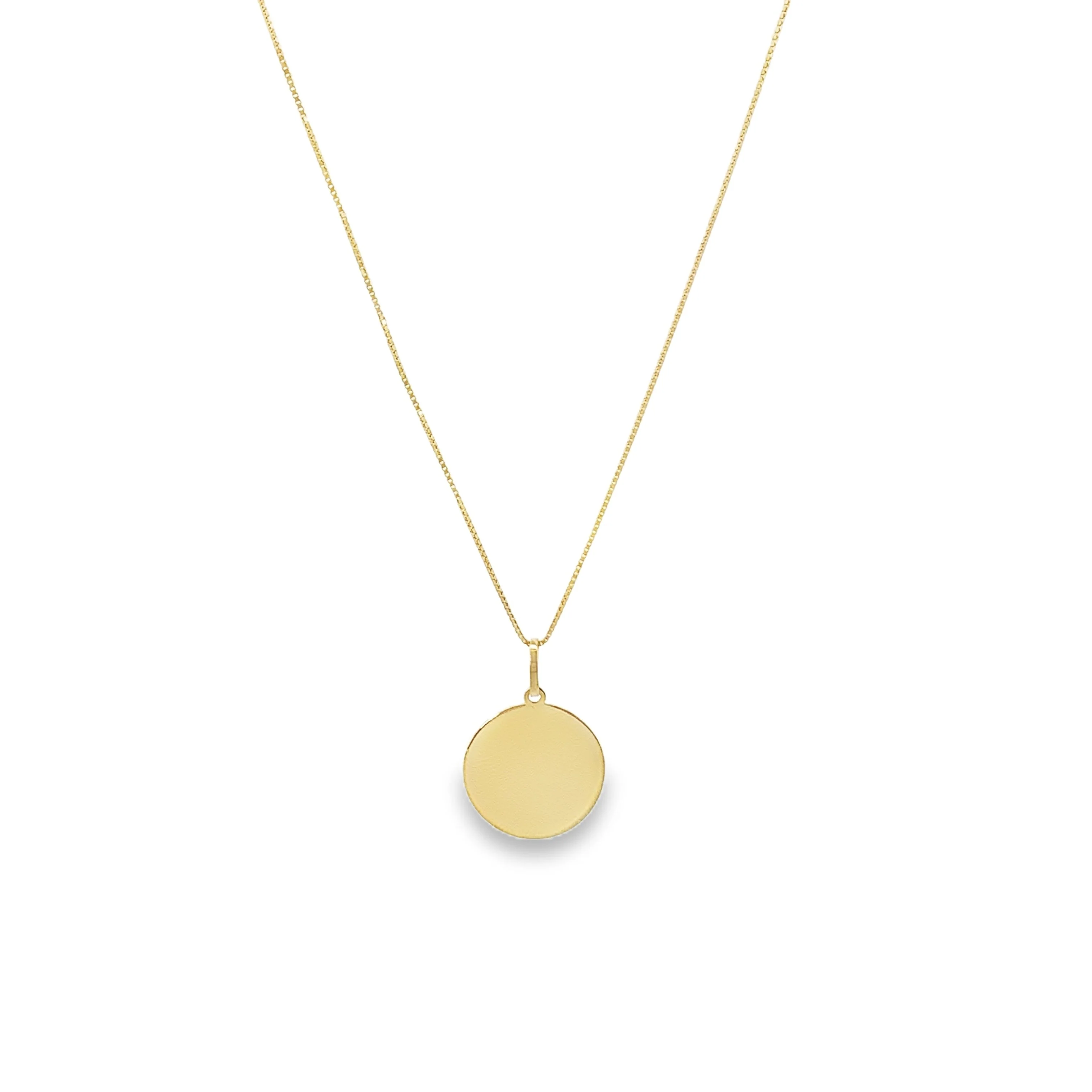 10K Gold Engravable Medium Round Charm - Image 3