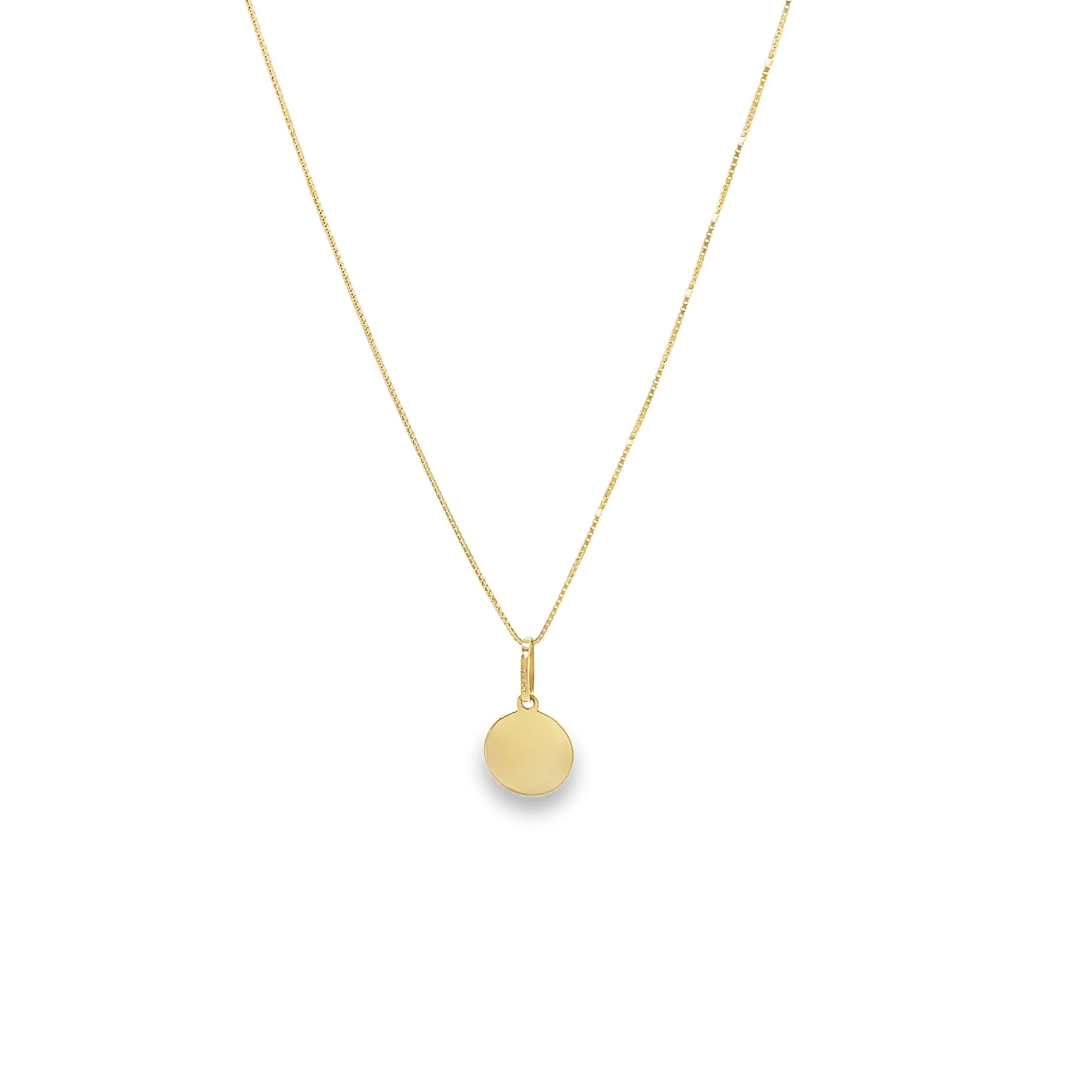 10K Gold Engravable Mini Round Charm - Image 3