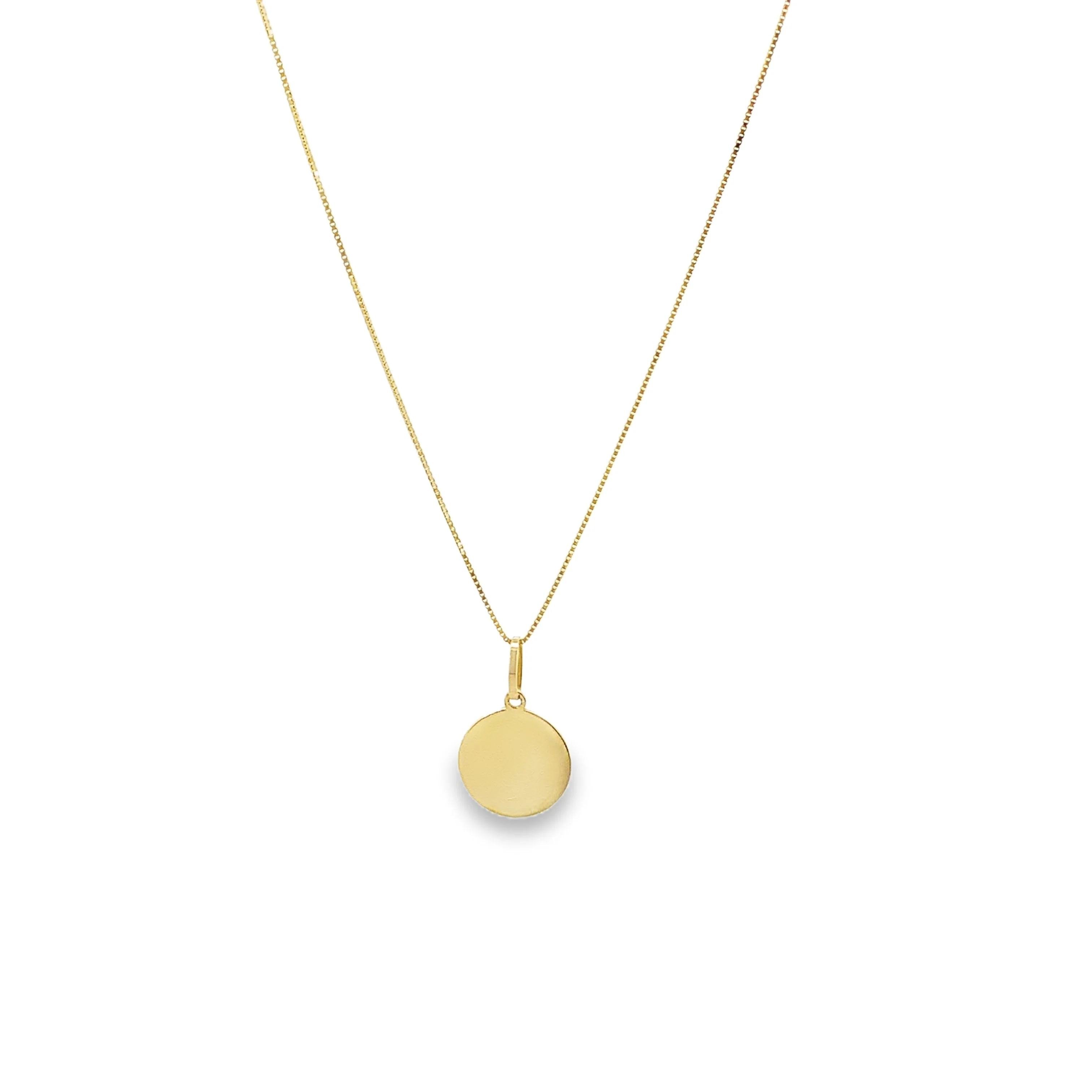10K Gold Engravable Small Round Charm - Image 6