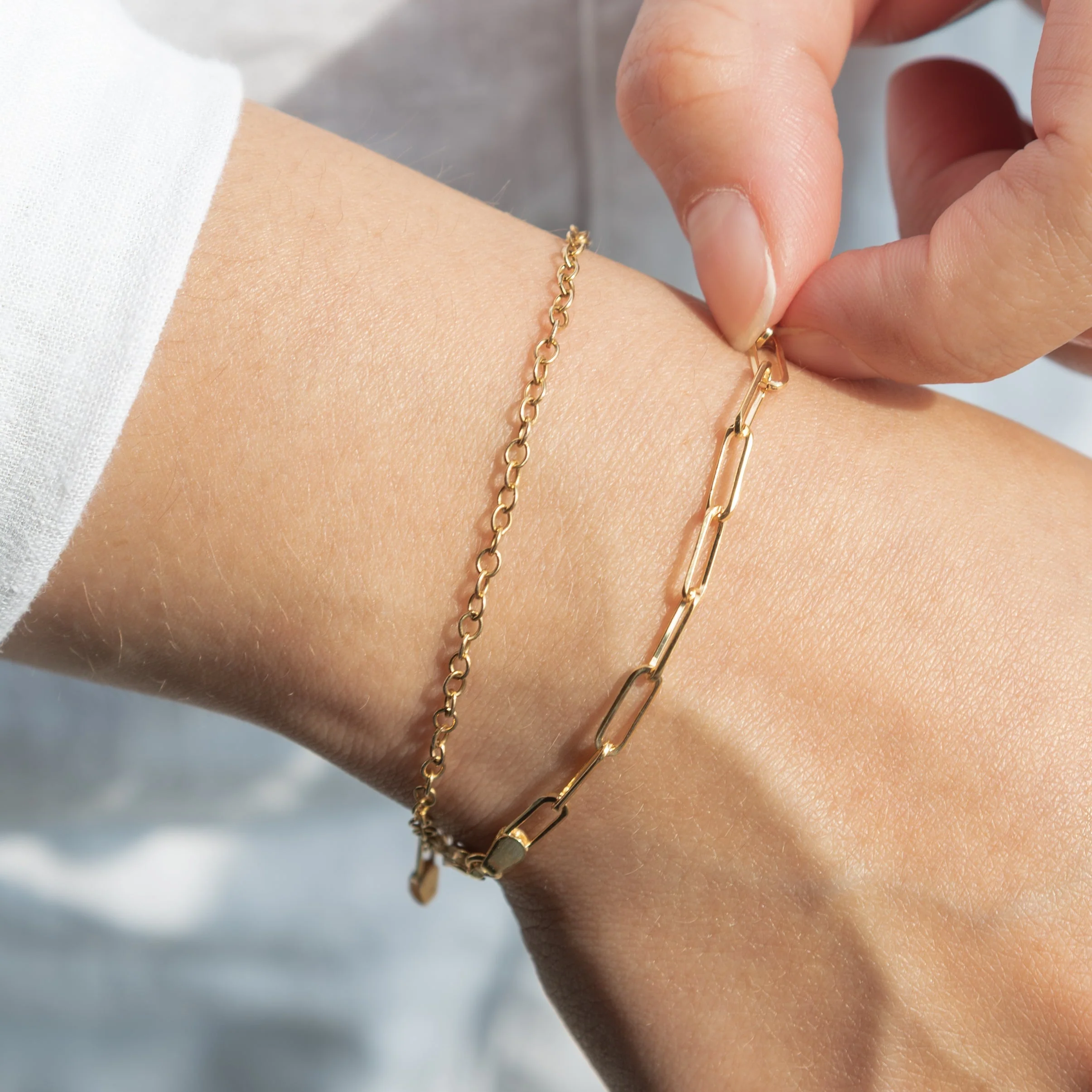 10K Gold Large Paperclip Bracelet - Image 2