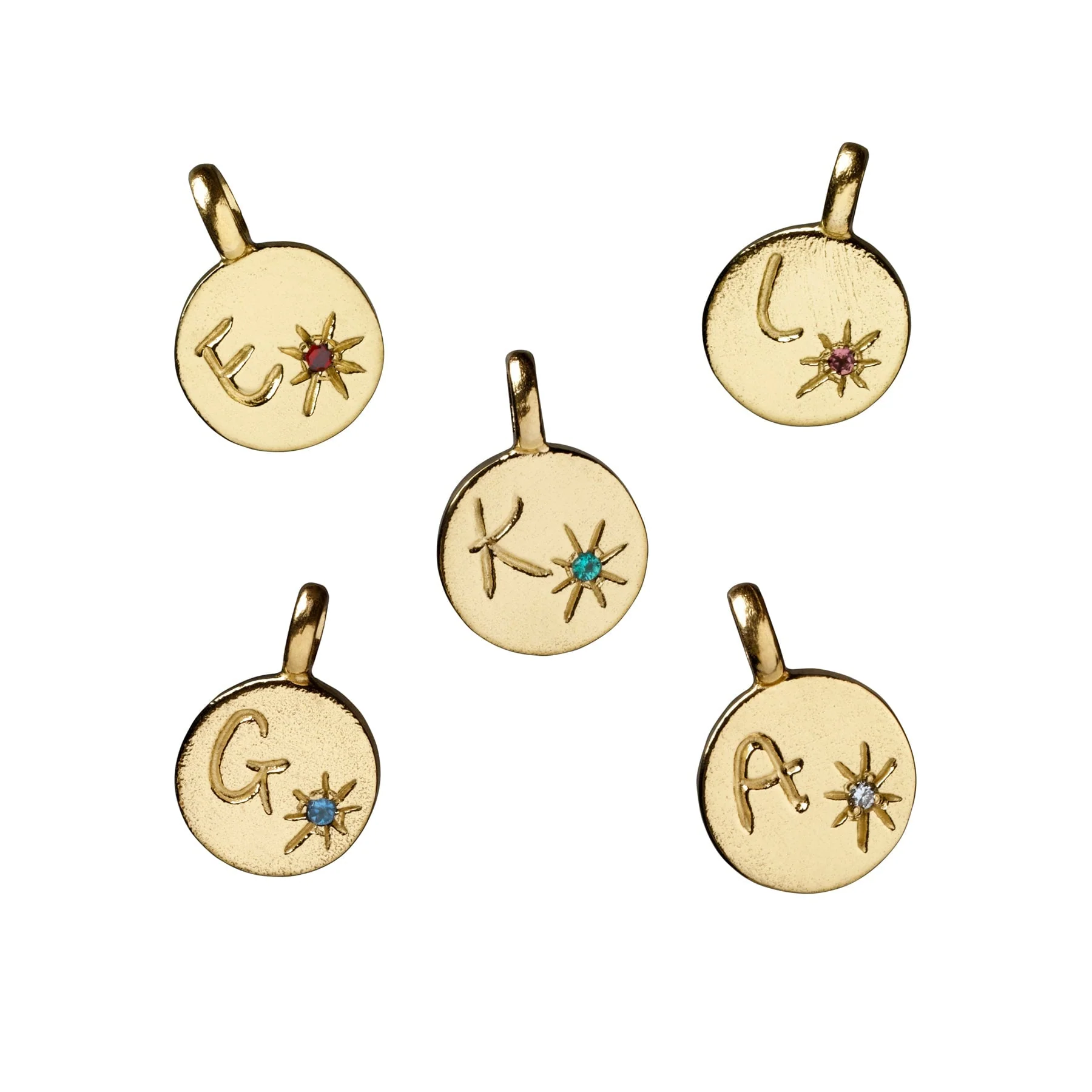 10K Initial Letter Charm