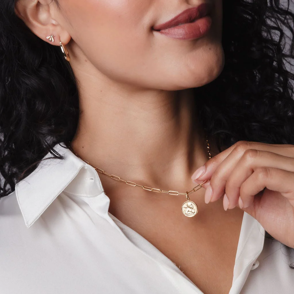 10k Lucky Angel Medallion Charm - Image 4