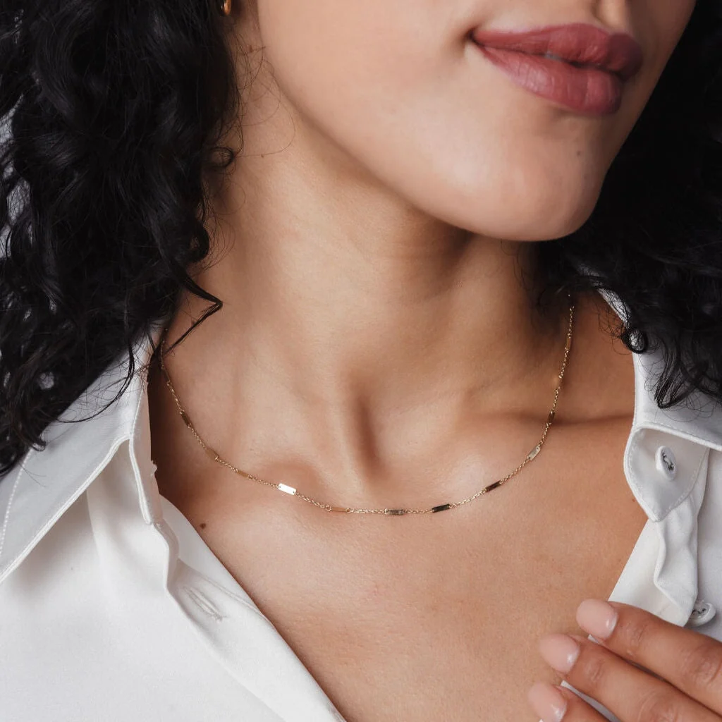 10K Shiny Multi Bar Necklace - Image 2