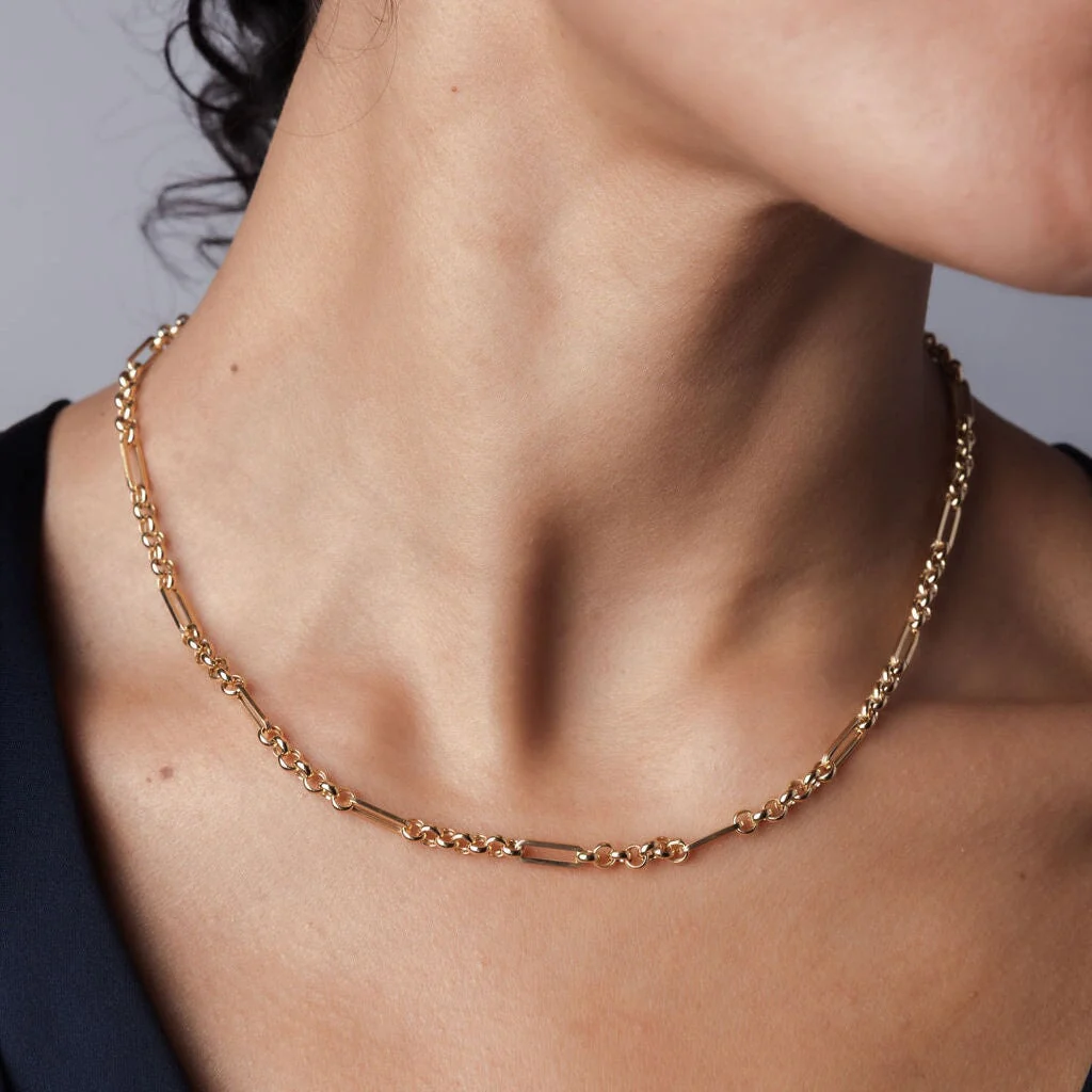 10K Trombone Mixed Link Chain - Image 2
