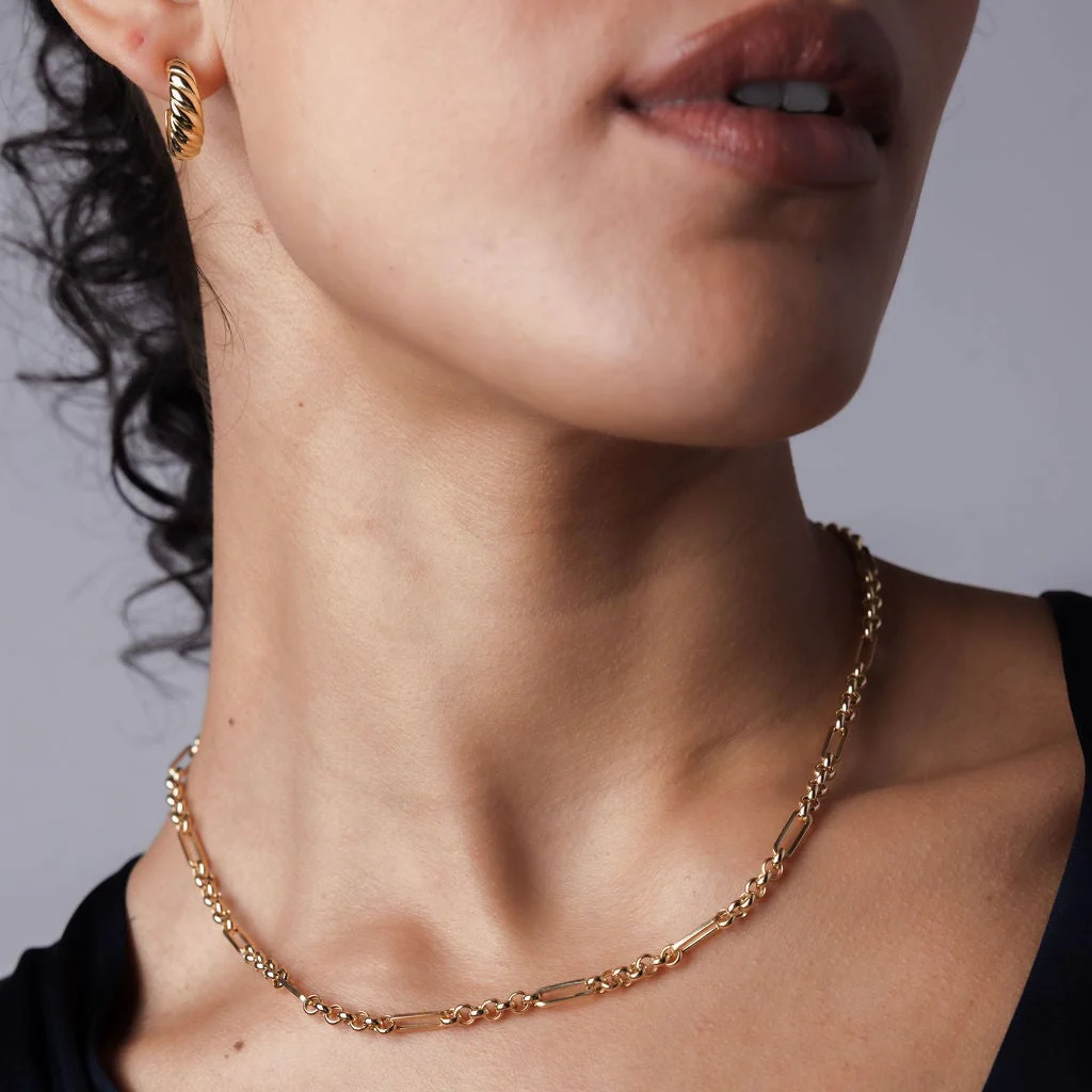 10K Trombone Mixed Link Chain - Image 4