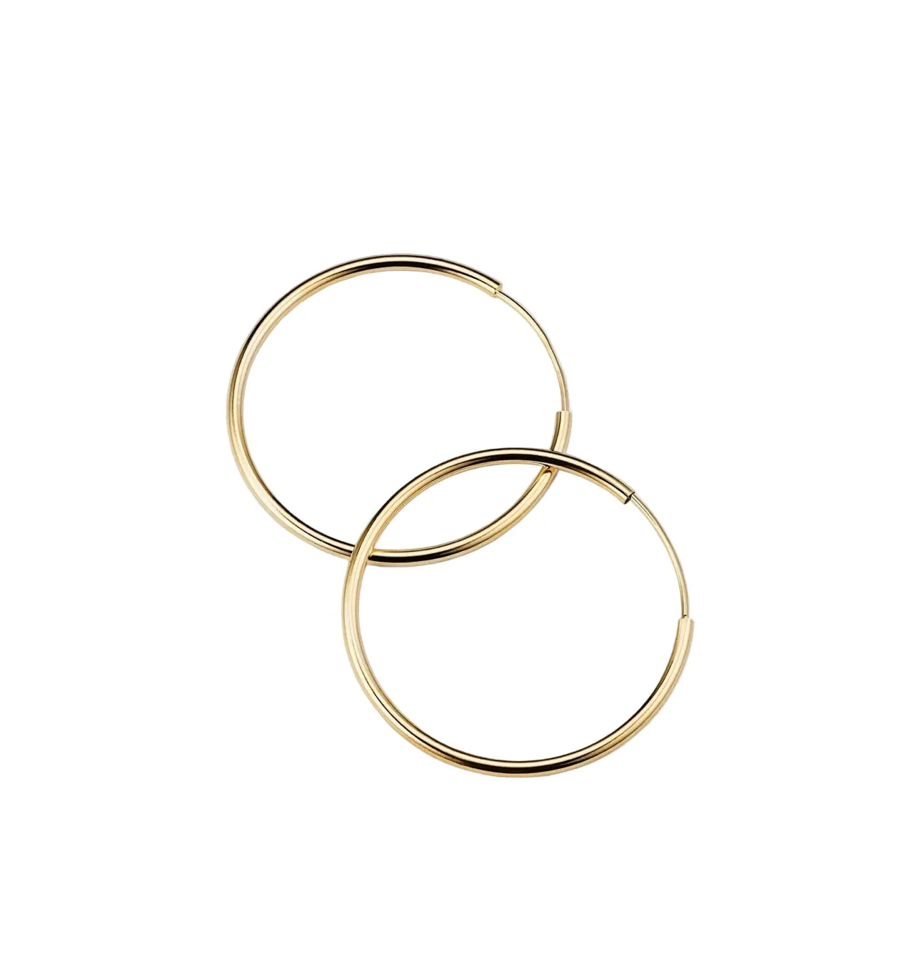 10K Yellow Gold Tube Sleeper Earrings - Image 3