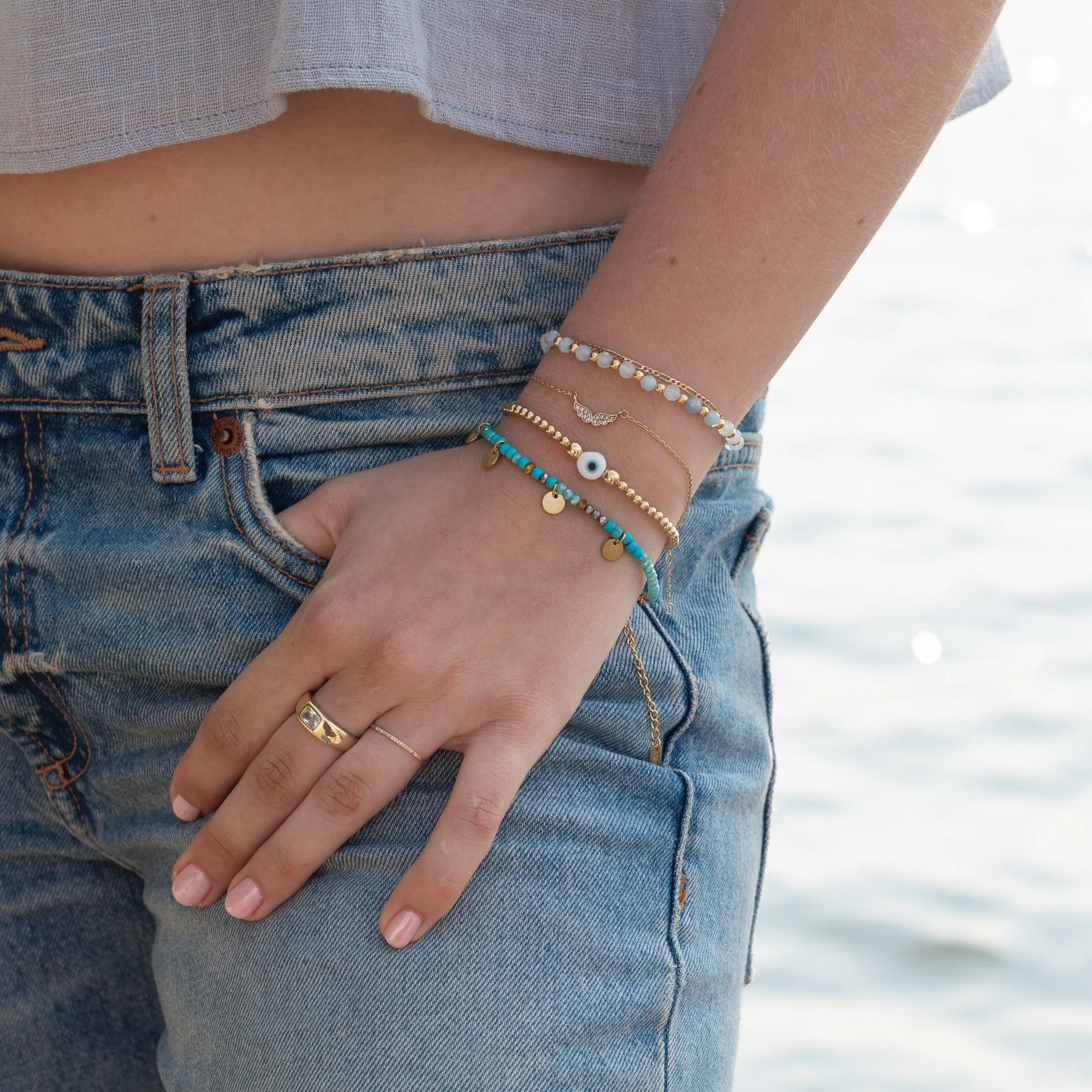 10K Gold Angelina Angel Bracelet - Image 4
