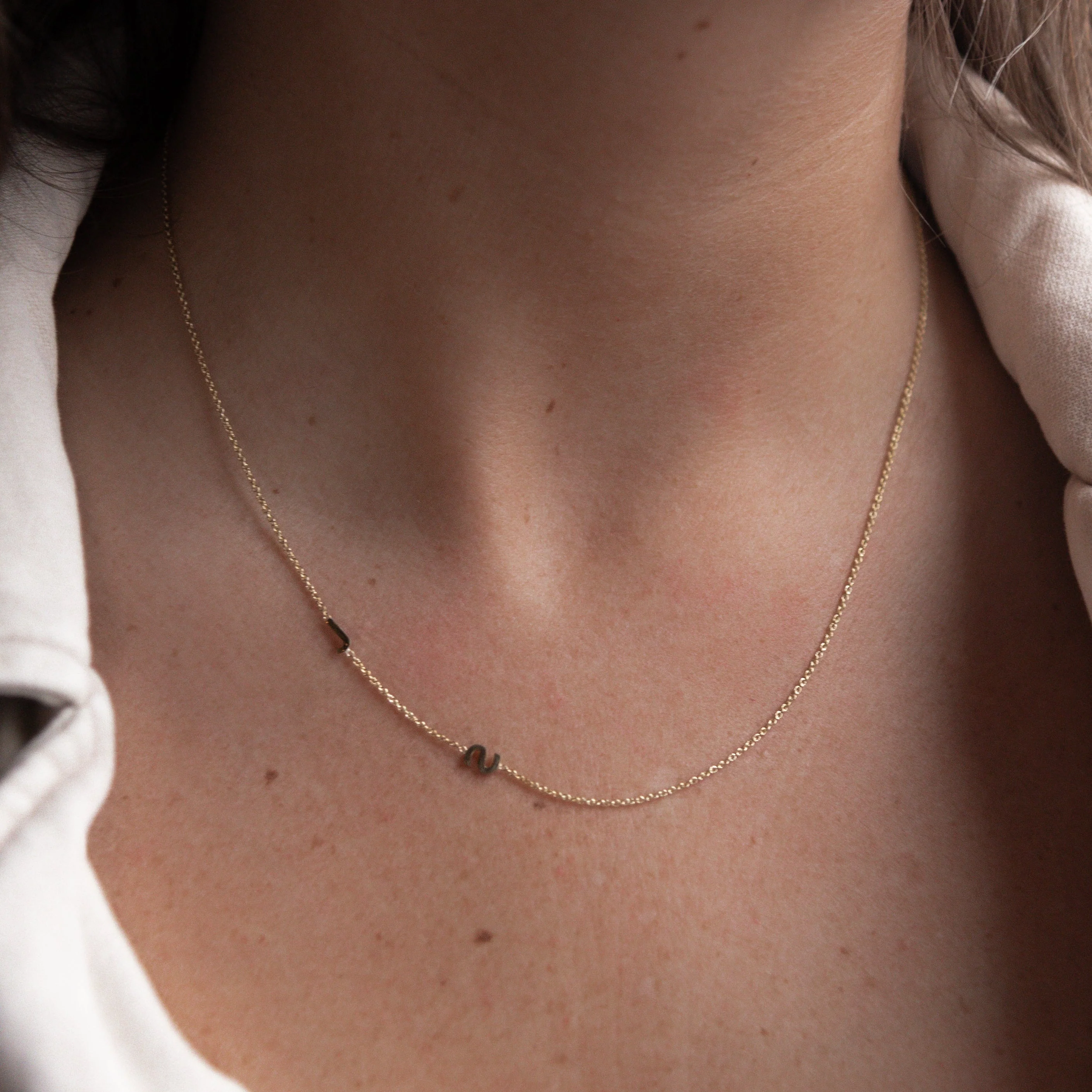 Asymmetrical Initial Necklace - Image 3
