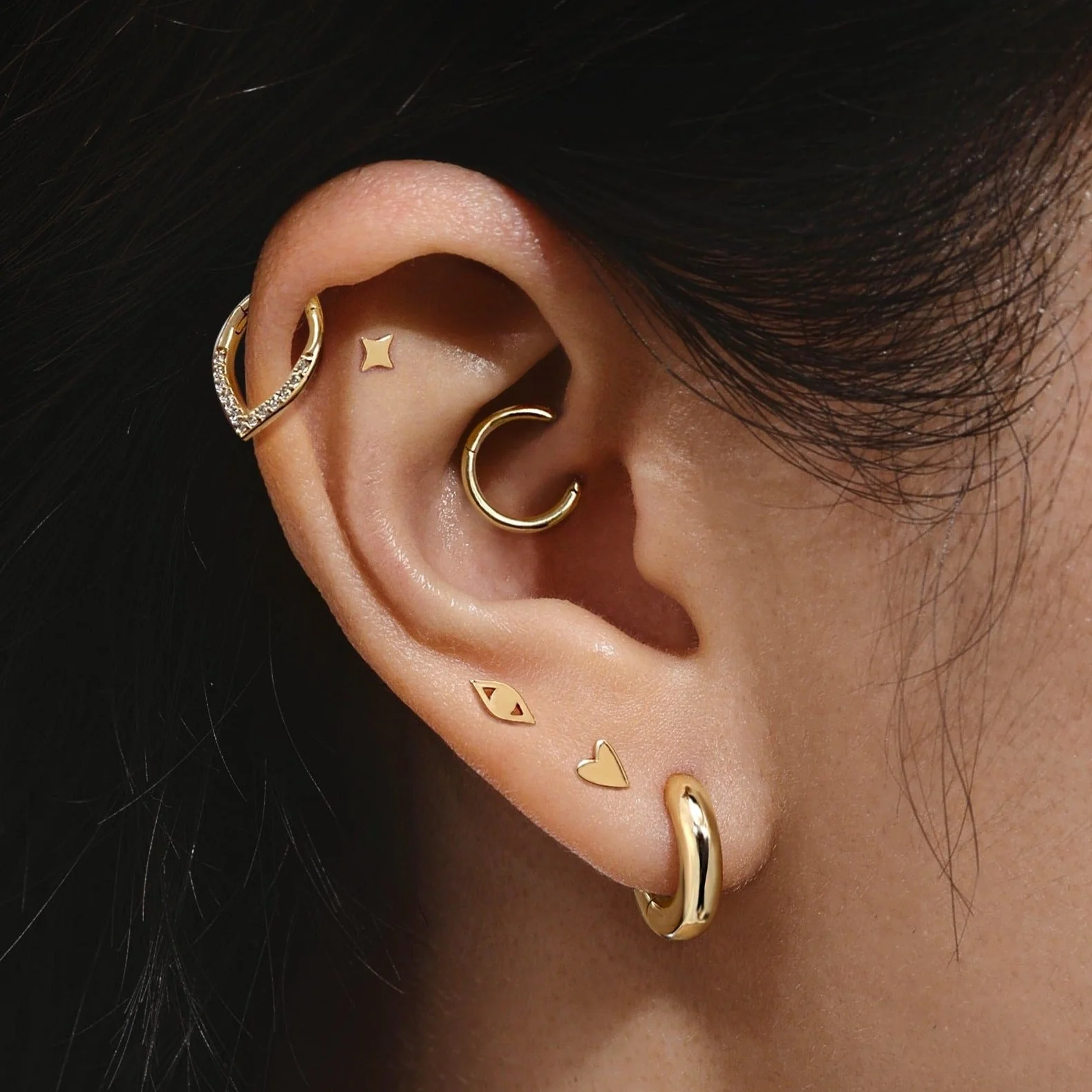 Ava Heart Stud Earrings - Image 5
