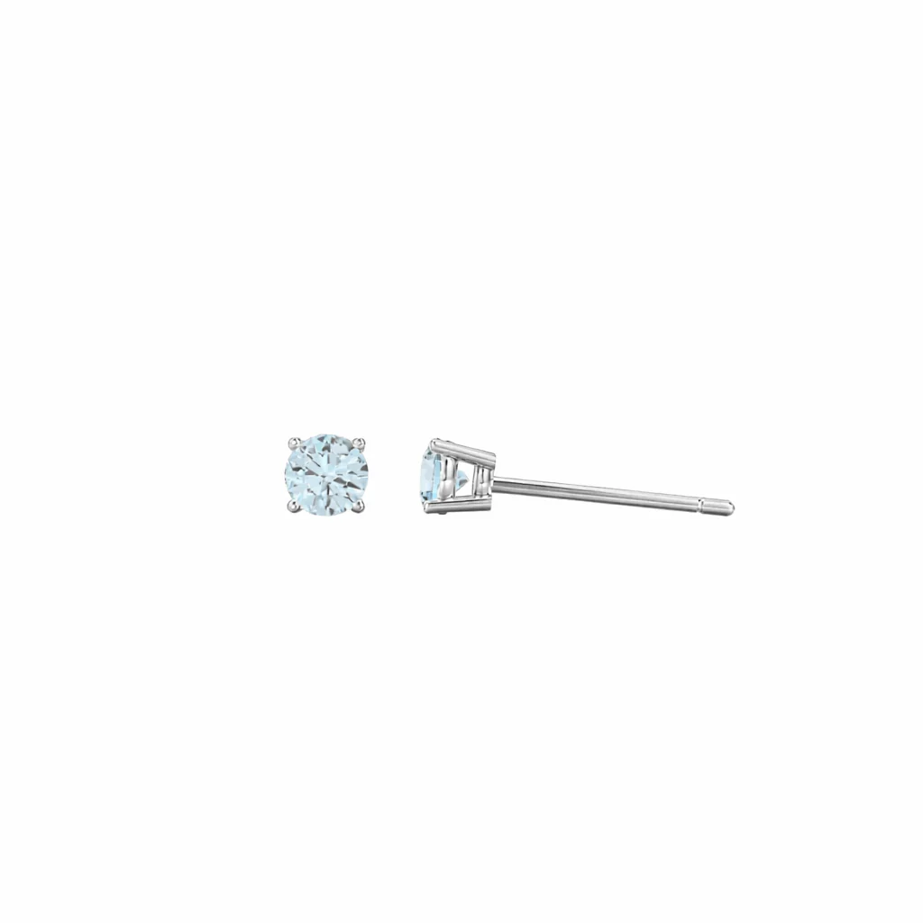 Round Blue Topaz Single Stud - Image 3