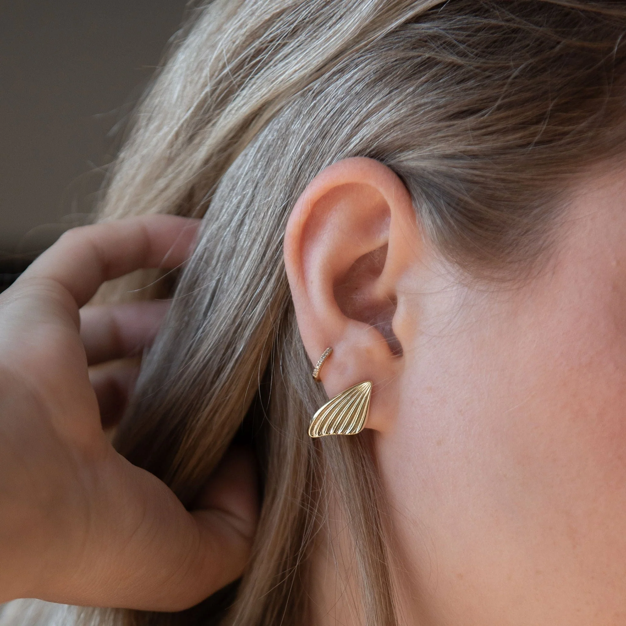 Butterfly Wing Stud Earrings - Image 4