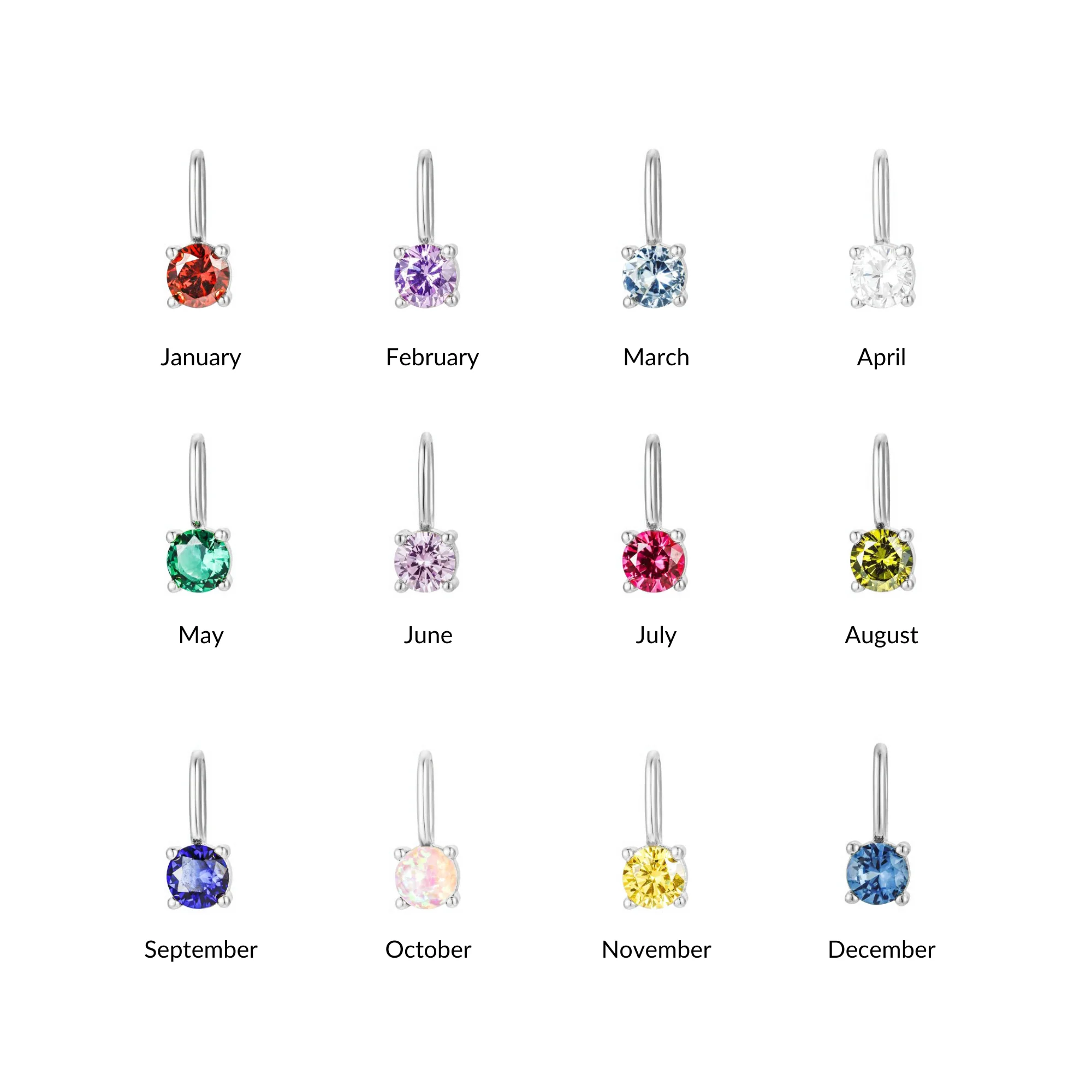 Charm Enhancer Paperclip Necklace with Birthstone Sterling Silver - Image 3