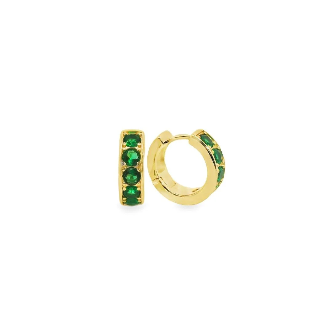 Emerald Chunky Sparkly Huggies