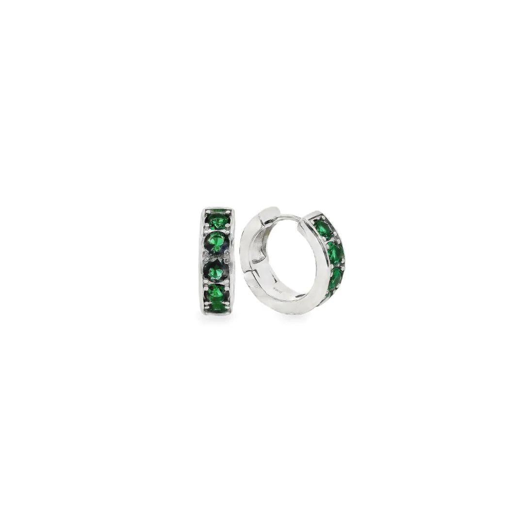 Emerald Chunky Sparkly Huggies - Image 3