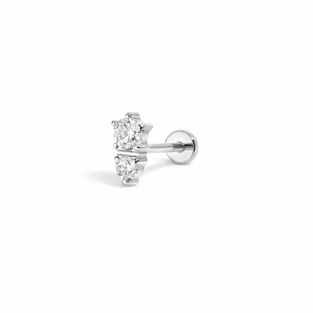 Cluster Flat Back Single Stud Earring - Image 4