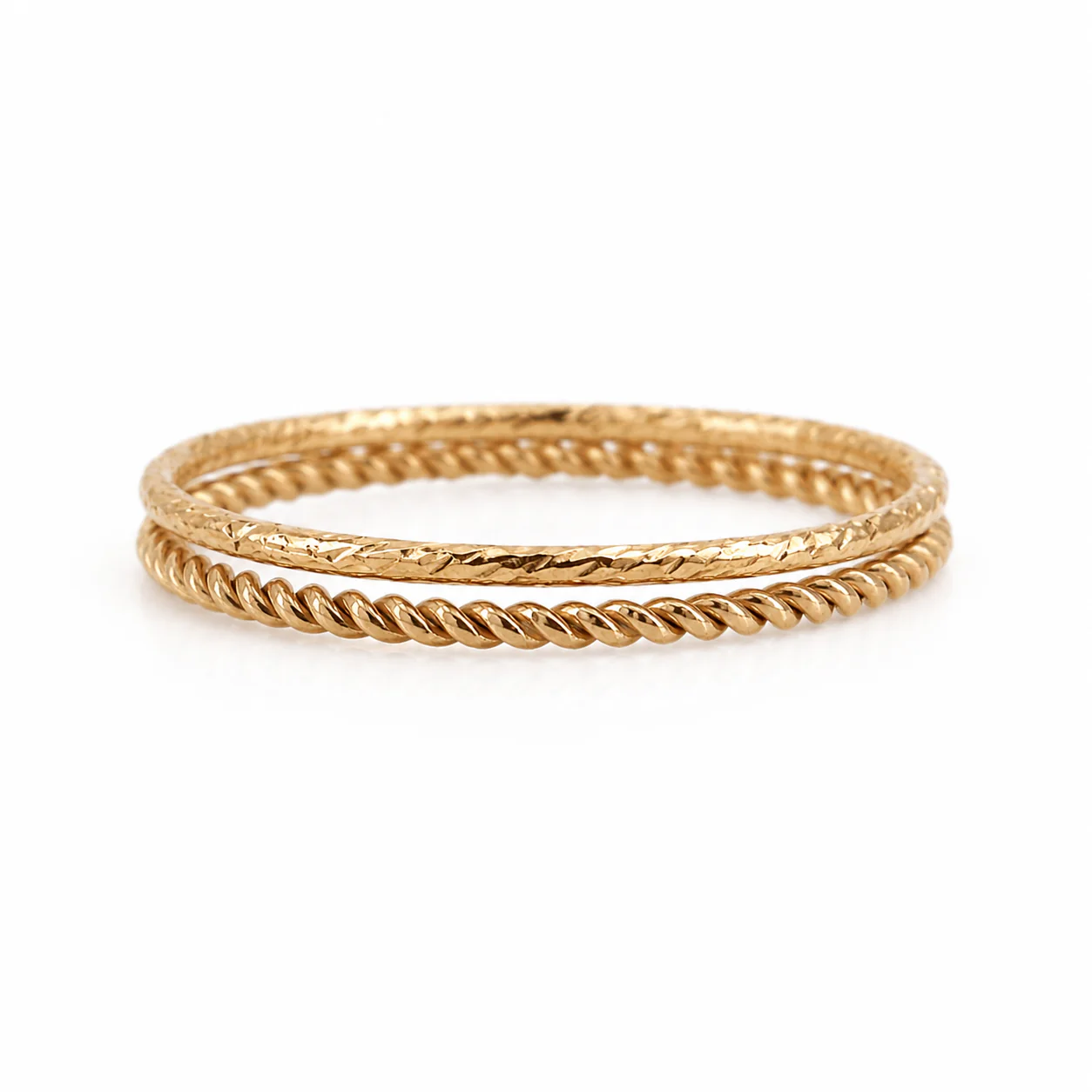 Double Stacking Texted Rings