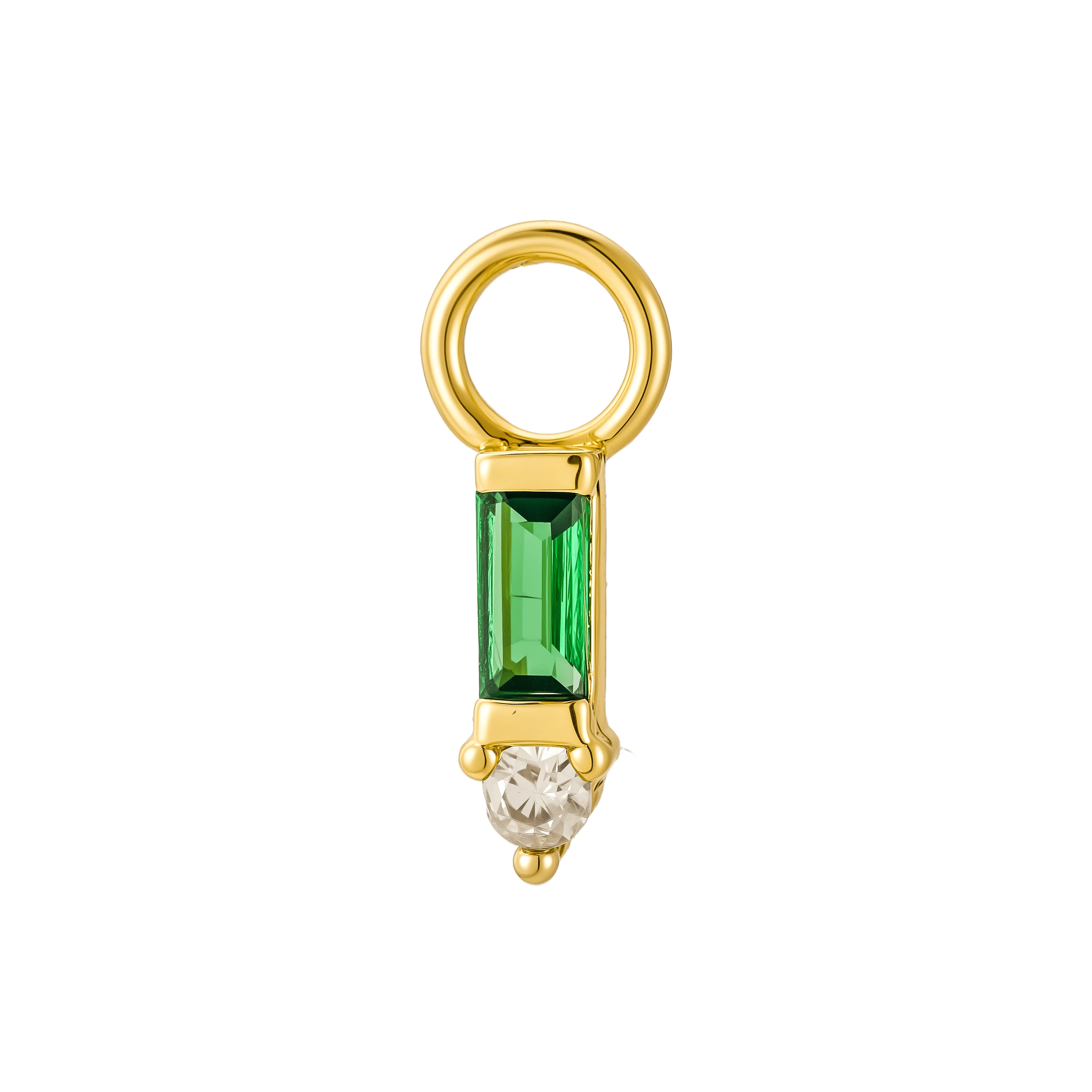 Two Stone Single Hoop Charm