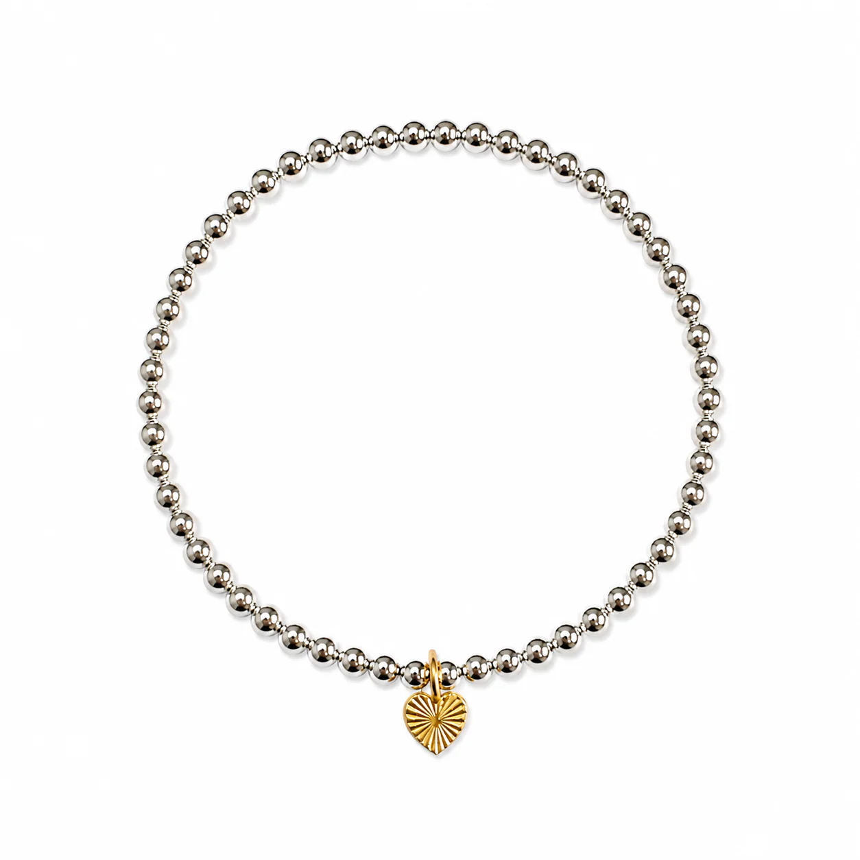 Erin 3mm Ball Bracelet with Heart