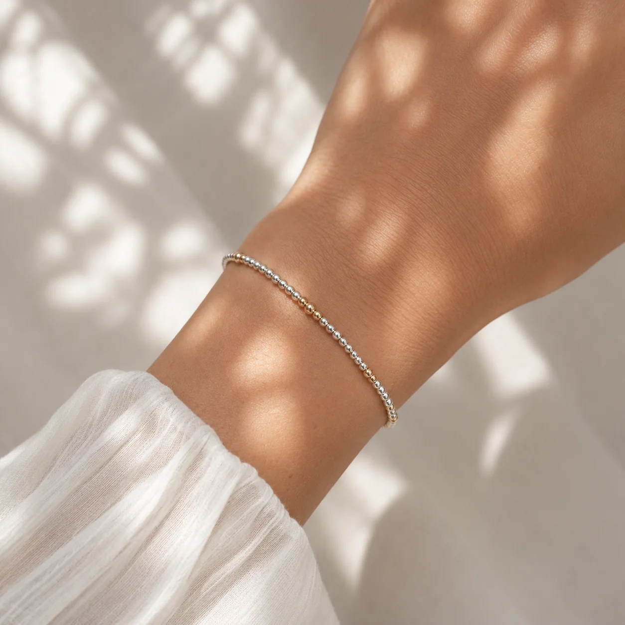 Erin Mixed Metal Bead Bracelet - Image 2