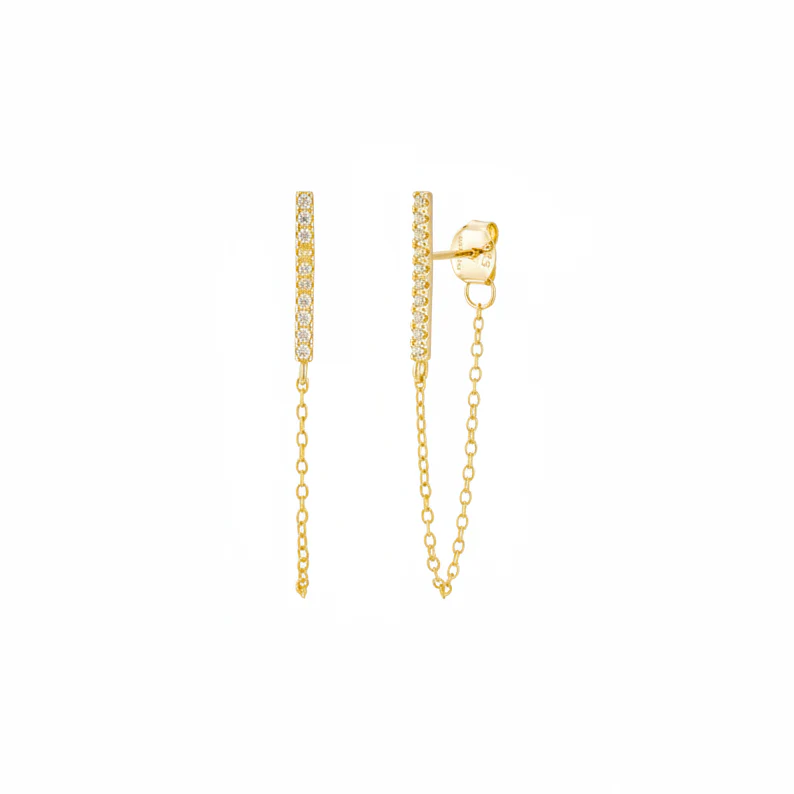 Fine Chain Drop Stud- Single