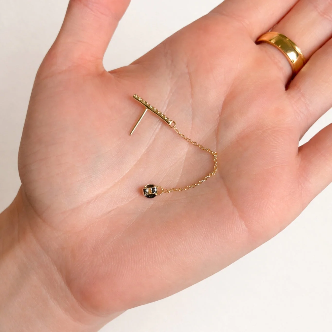 Fine Chain Drop Stud- Single - Image 3