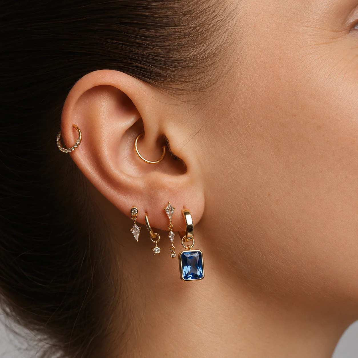 Flat back Single Bezel Set Drop - 2 stones - Image 2