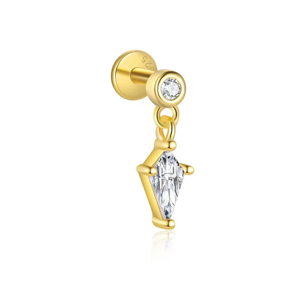 Flat back Single Bezel Set Drop - 2 stones