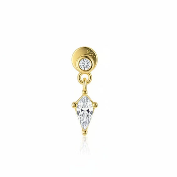 Flat back Single Bezel Set Drop - 2 stones - Image 3