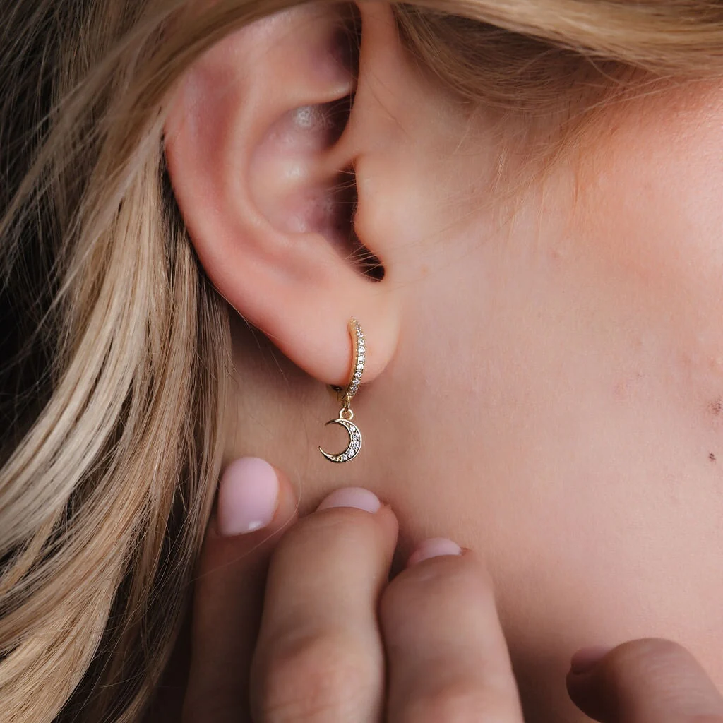 Galaxy Moon & Star Drop Hoops - Image 8