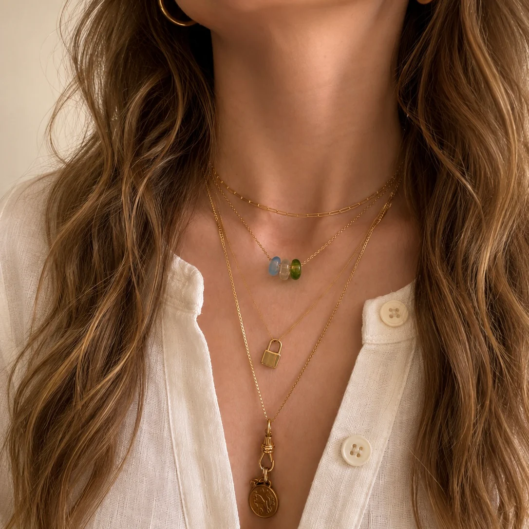 Hand-Torched Beads Trio Necklace - Image 4