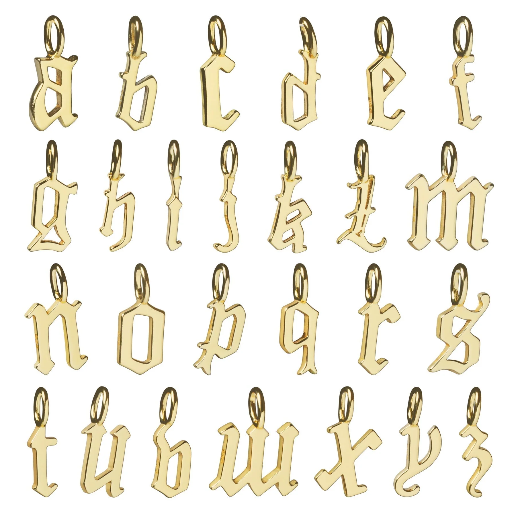 Gold Petite Gothic letter + Birthstone Necklace - Image 6