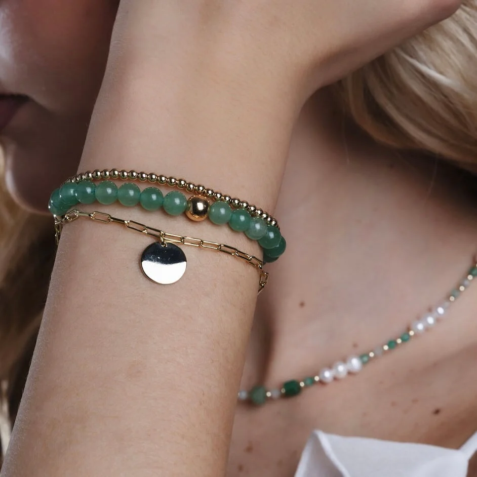 Green Aventurine Beaded Bracelet - Image 2