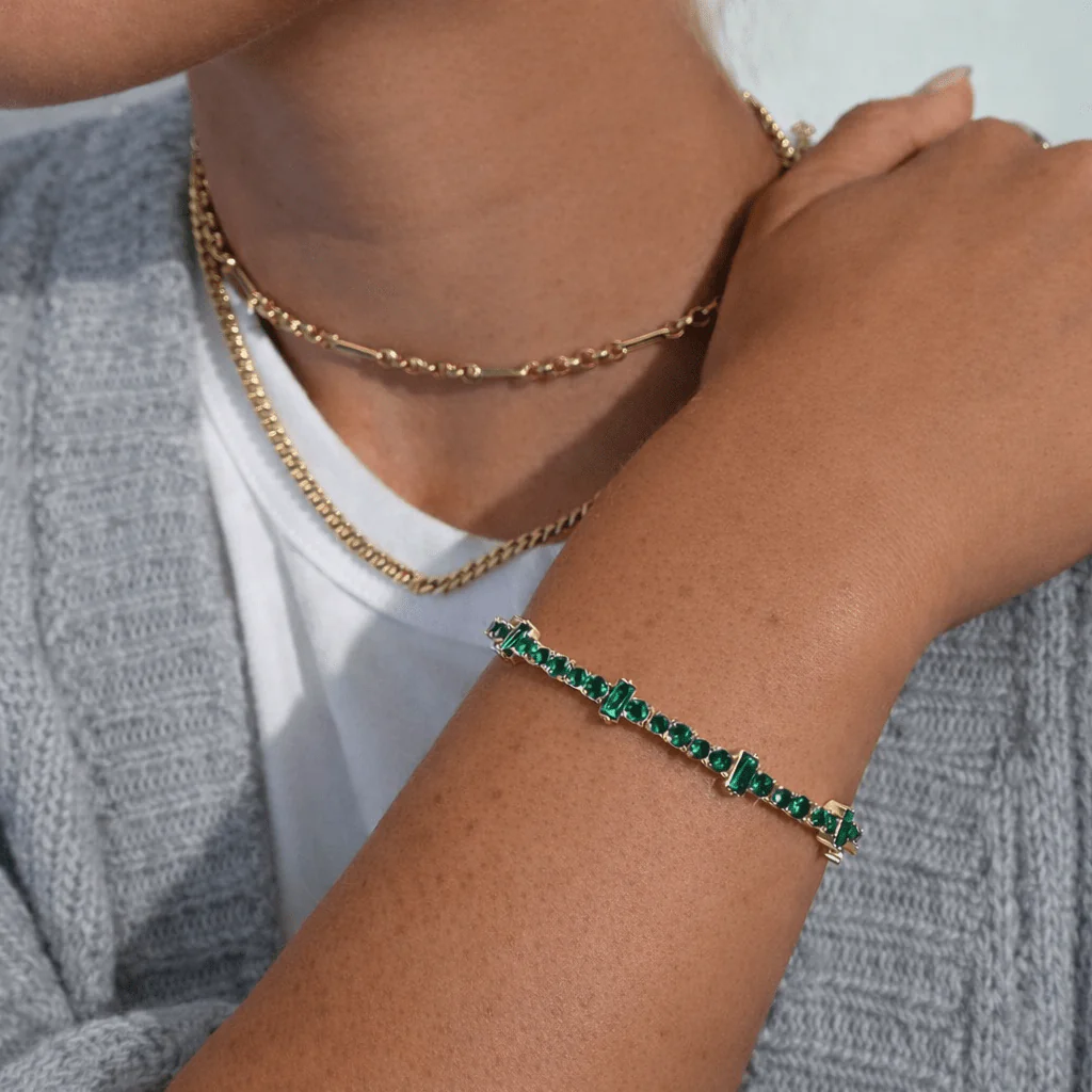 Emerald Green Tennis Bracelet - Image 3