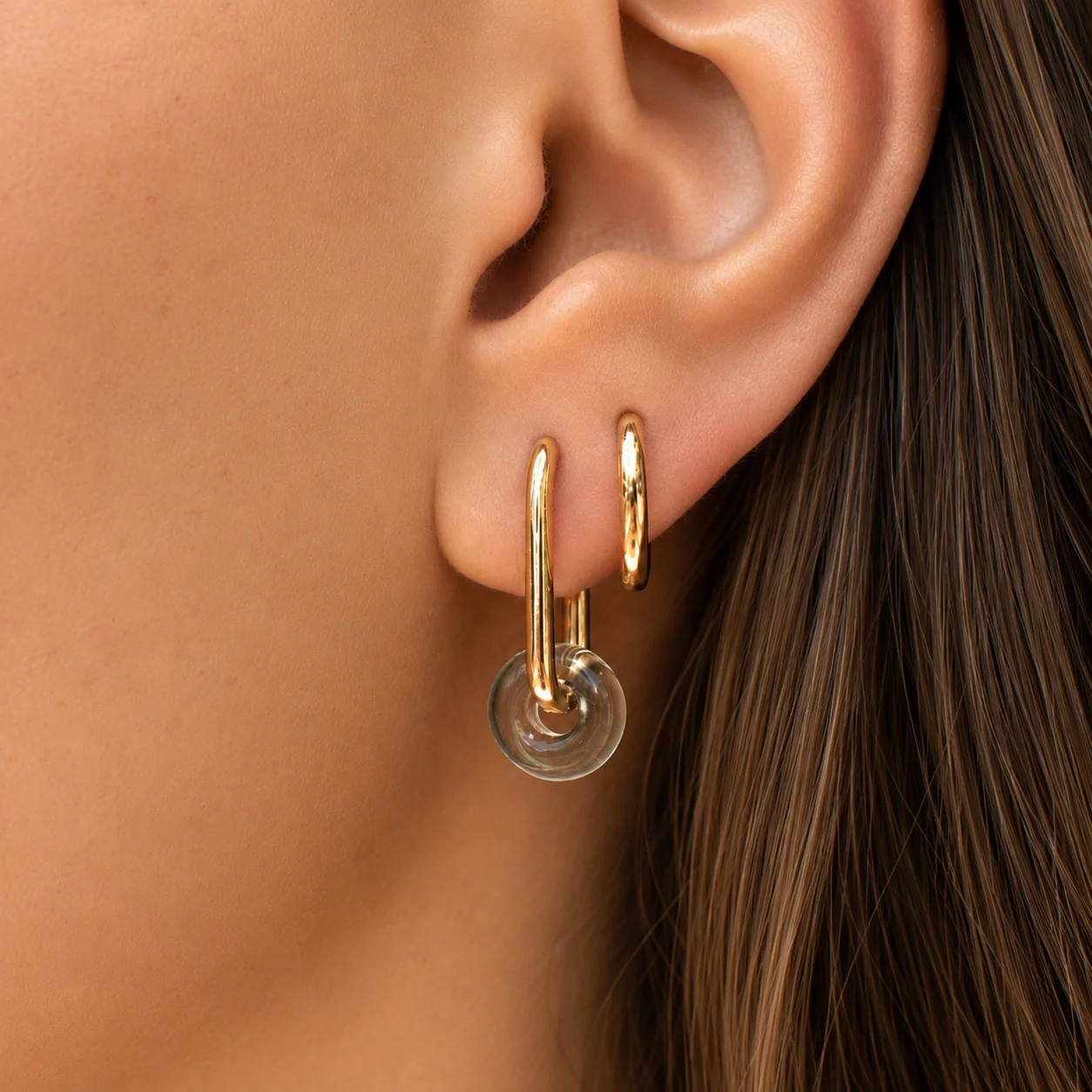 Hand-Torched Emerald Green Foam U Hoops - Image 3