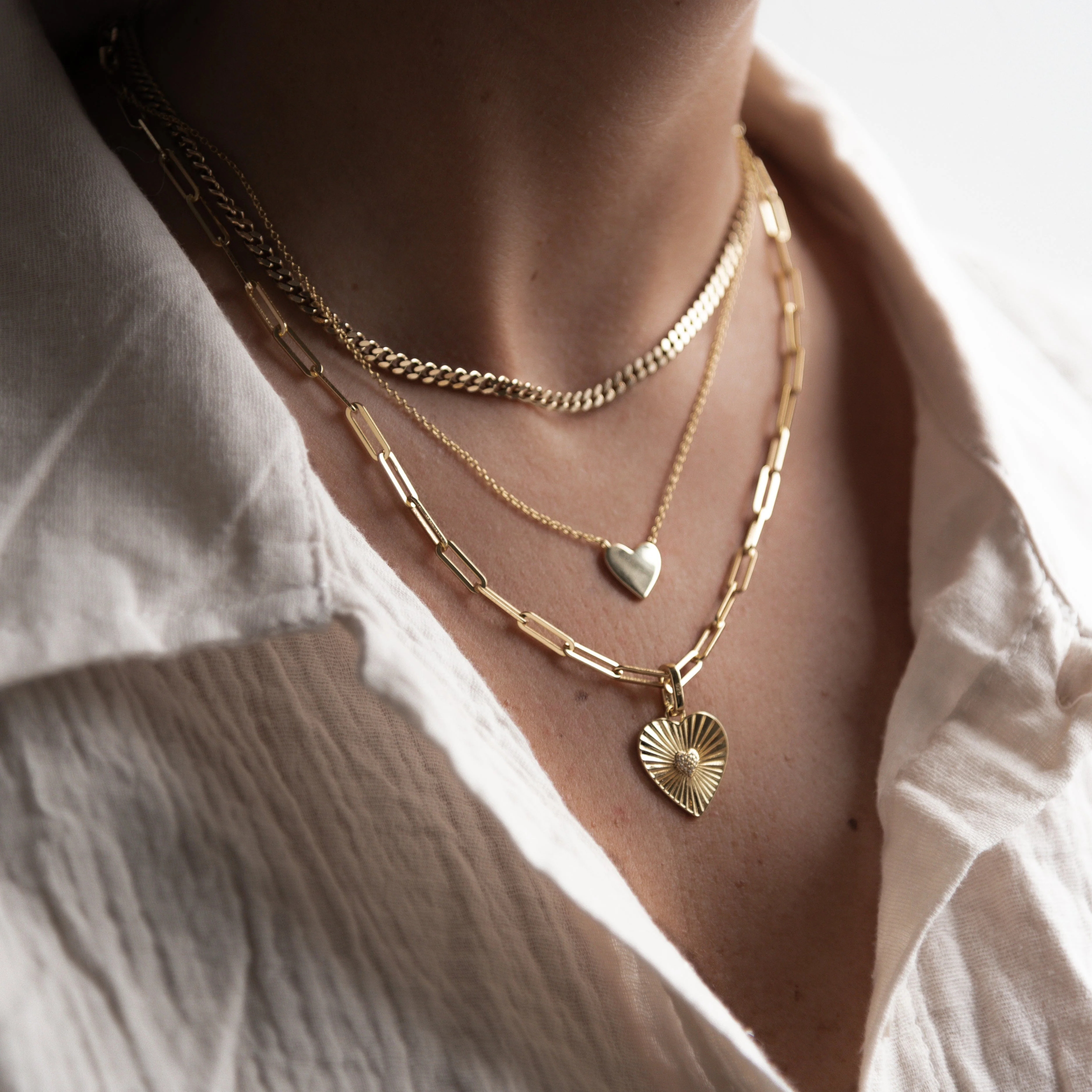 Hattie Fluted Heart Charm - Image 3