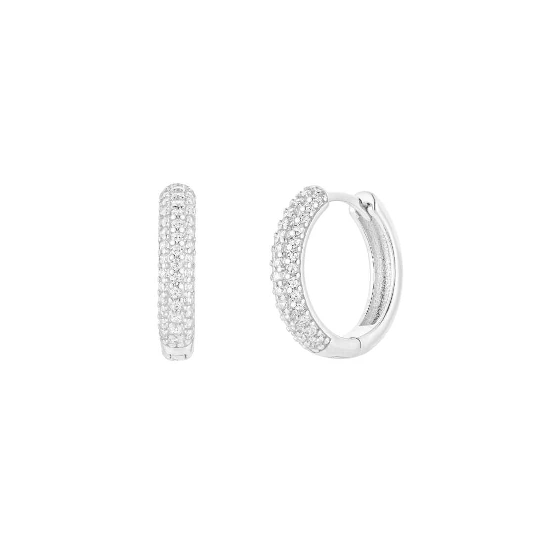 Clara Sparkly Thick Hoops - Image 3