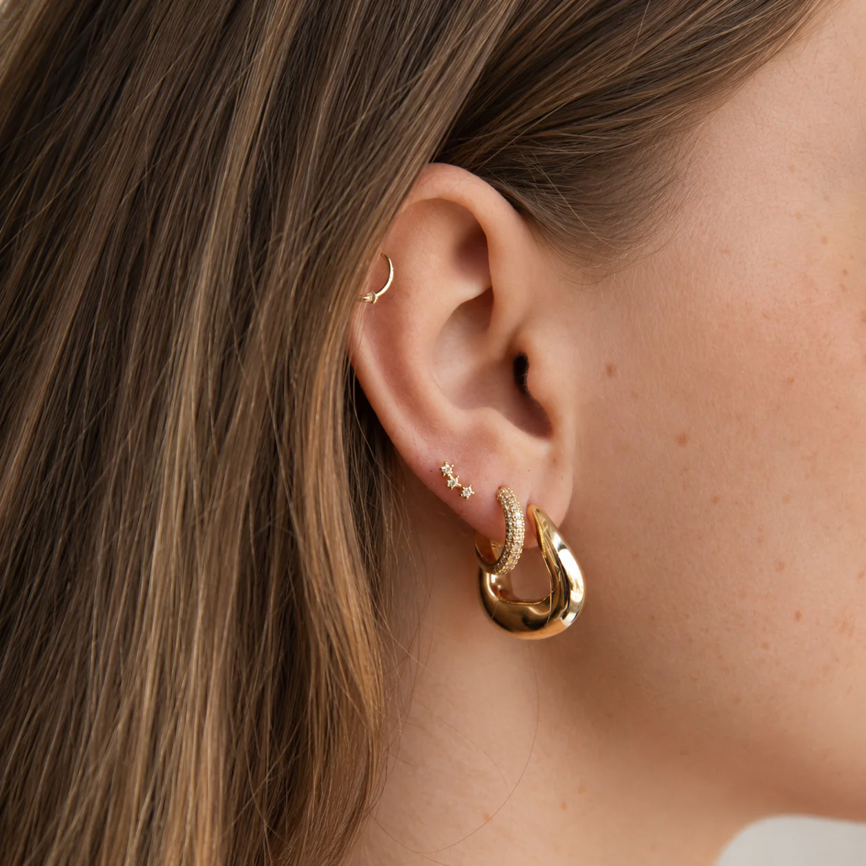 Clara Sparkly Thick Hoops - Image 5