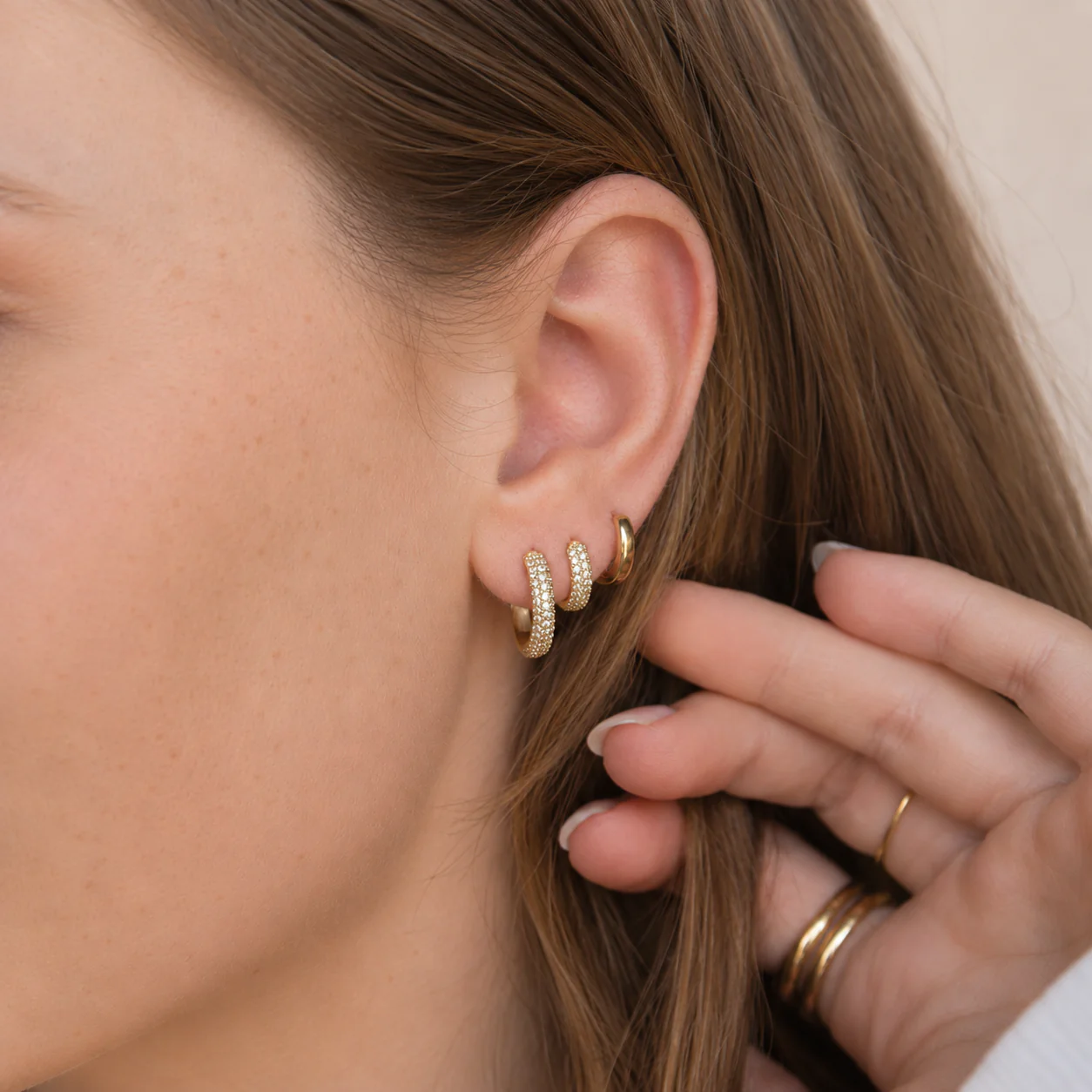 Clara Sparkly Thick Hoops - Image 6
