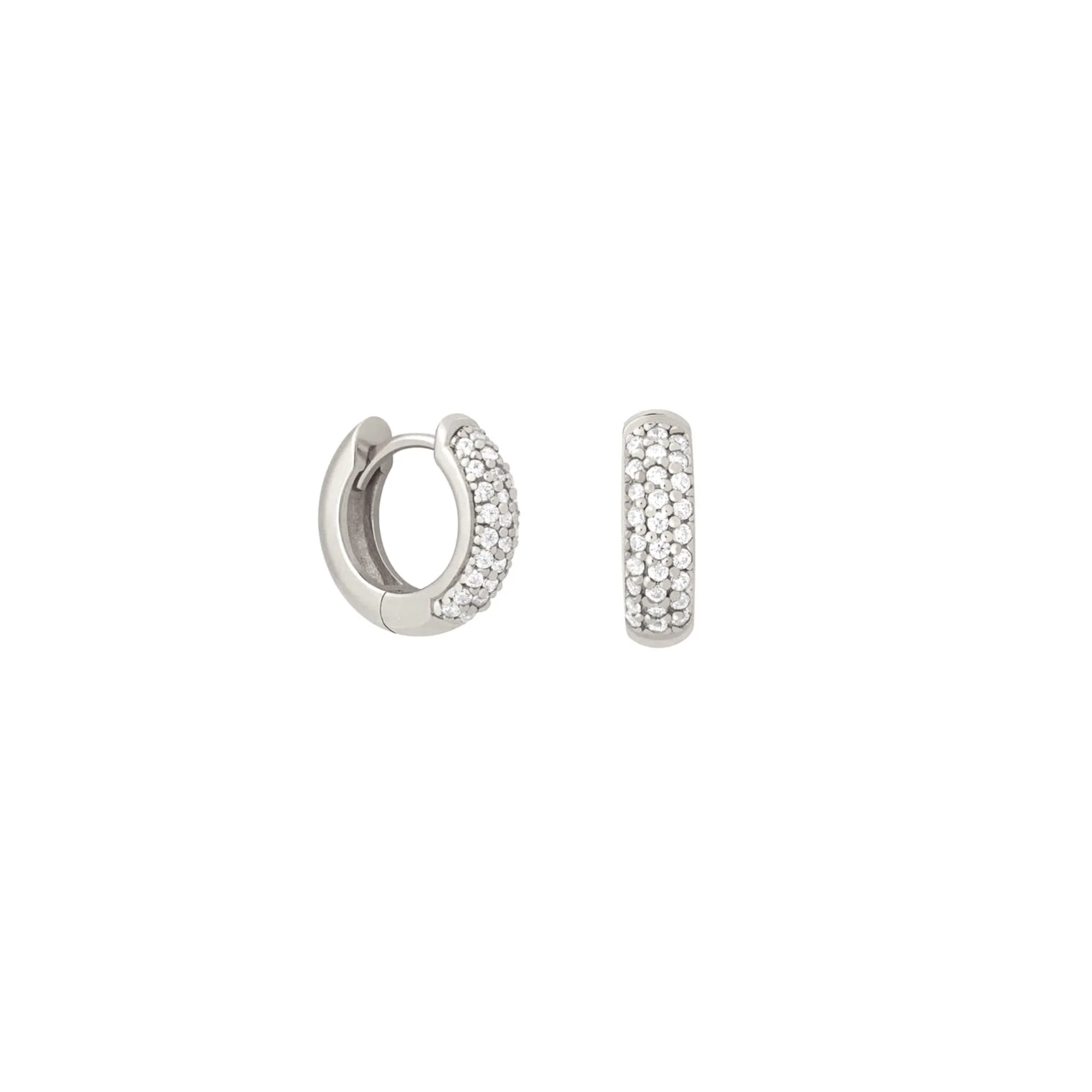 Heidi Mini Sparkly Thick Hoop Huggies - Image 5