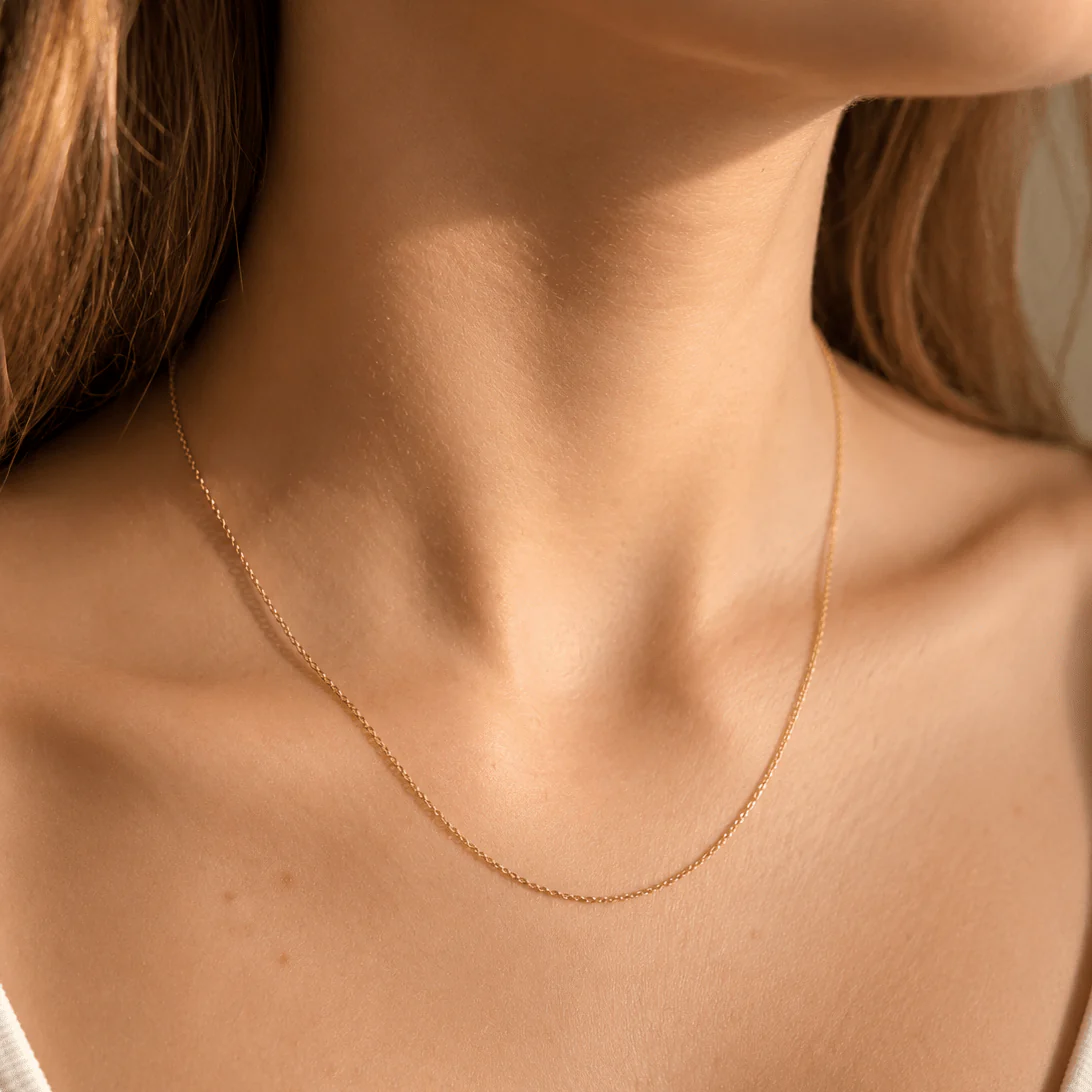 Italian Solid Whisper Rolo 10K Chain - Image 2