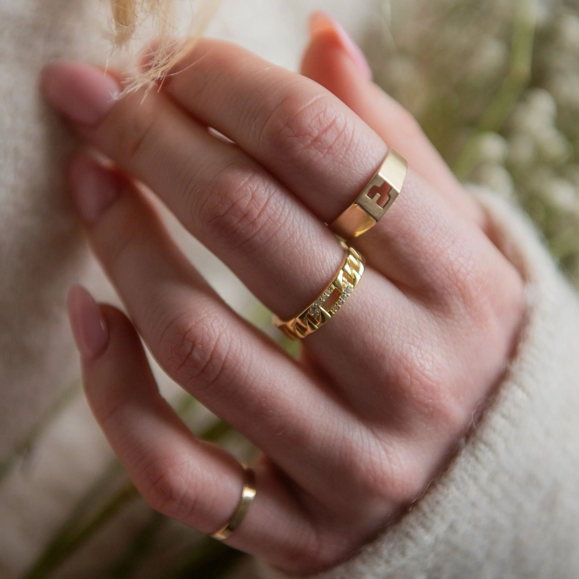 10K Gold Michelle Initial Ring - Image 7