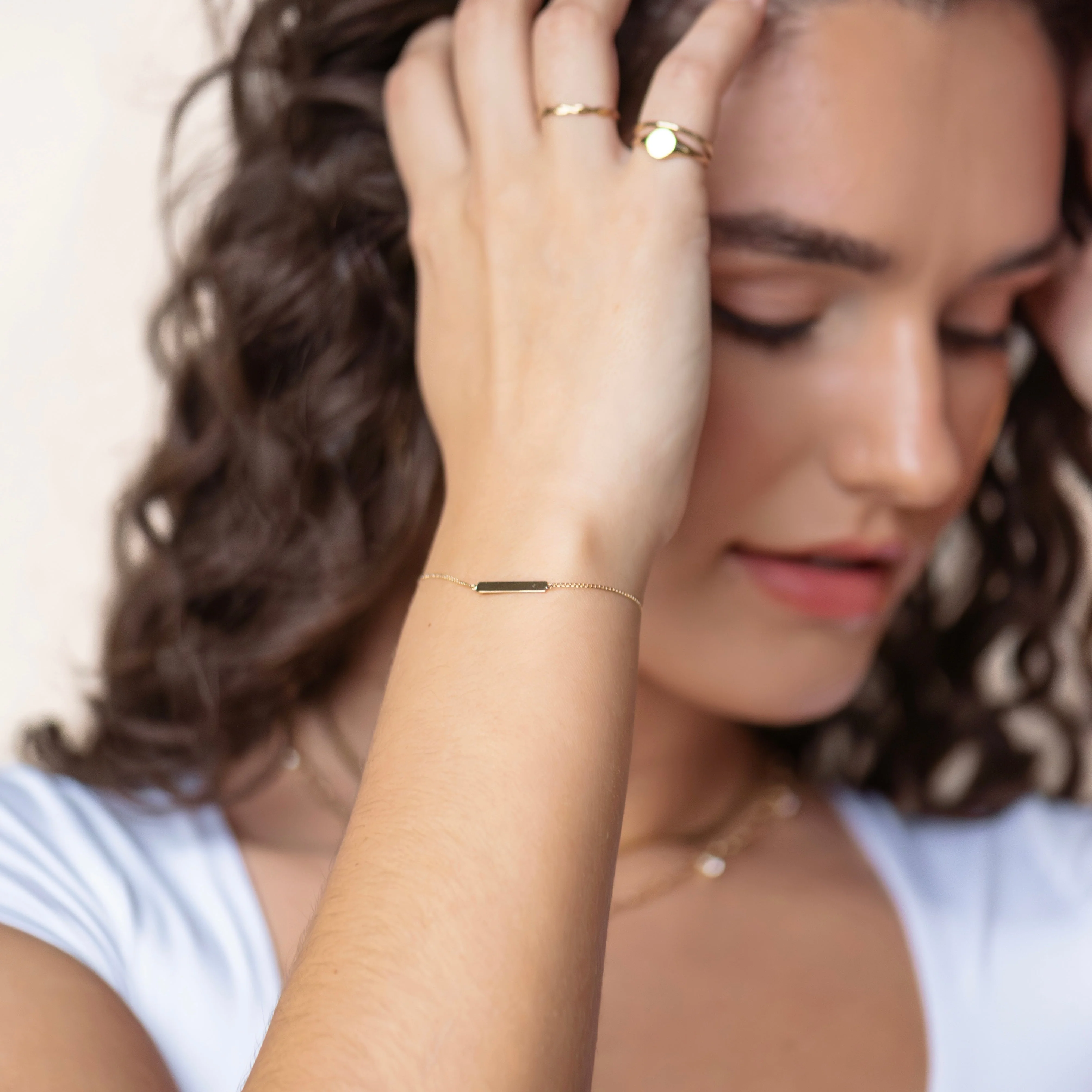 14k Gold Mimi Tiny Bar Bracelet - Image 2