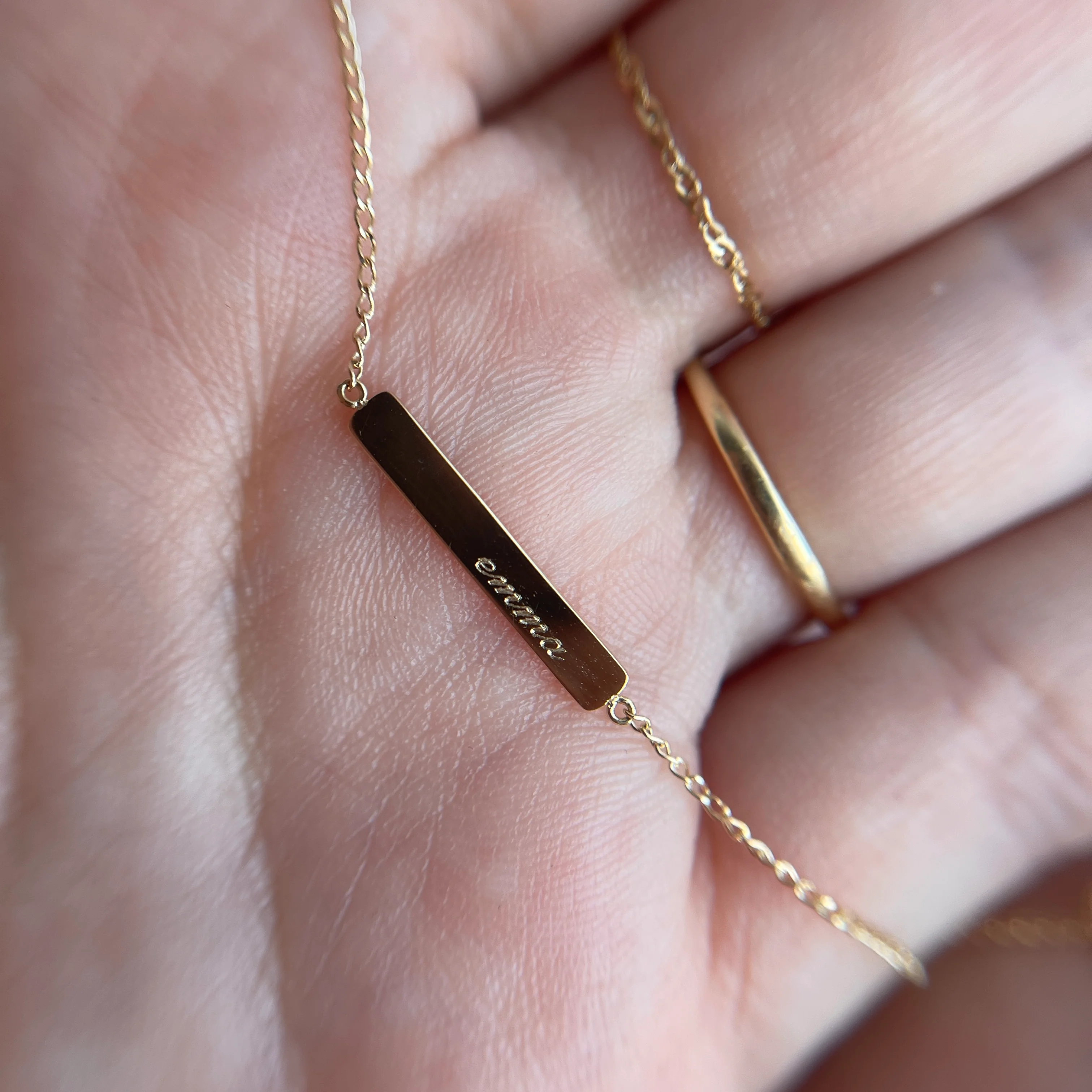 14k Gold Mimi Tiny Bar Bracelet - Image 3