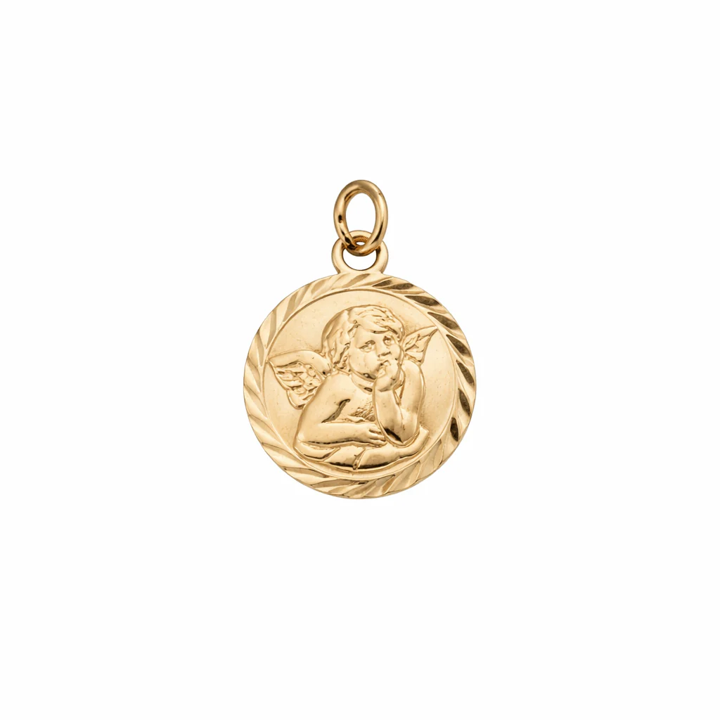 10K Mini Guardian Angel Protection Charm
