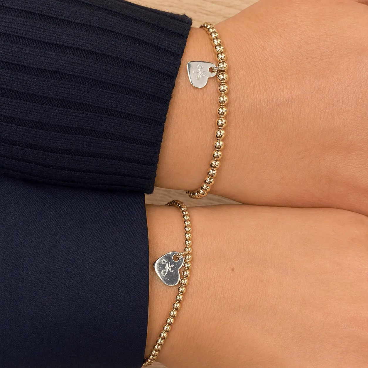 Bundle & Save 15% off- Mixed Metal Heart 3mm Bracelet - Image 3