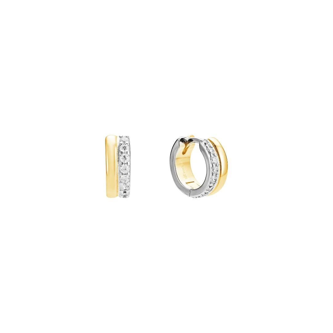 Mixed Metal Sparkly Hoops
