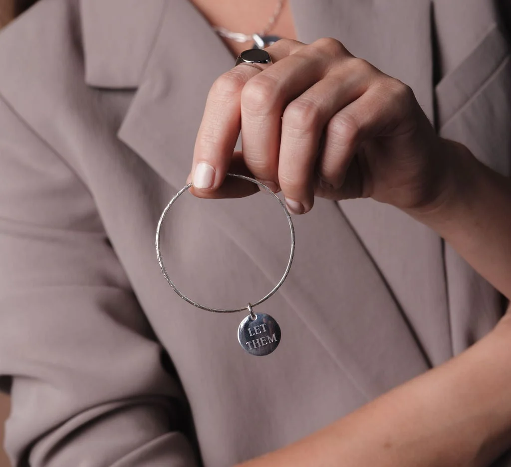 Motif Bangle with Engravable Charm - Image 4